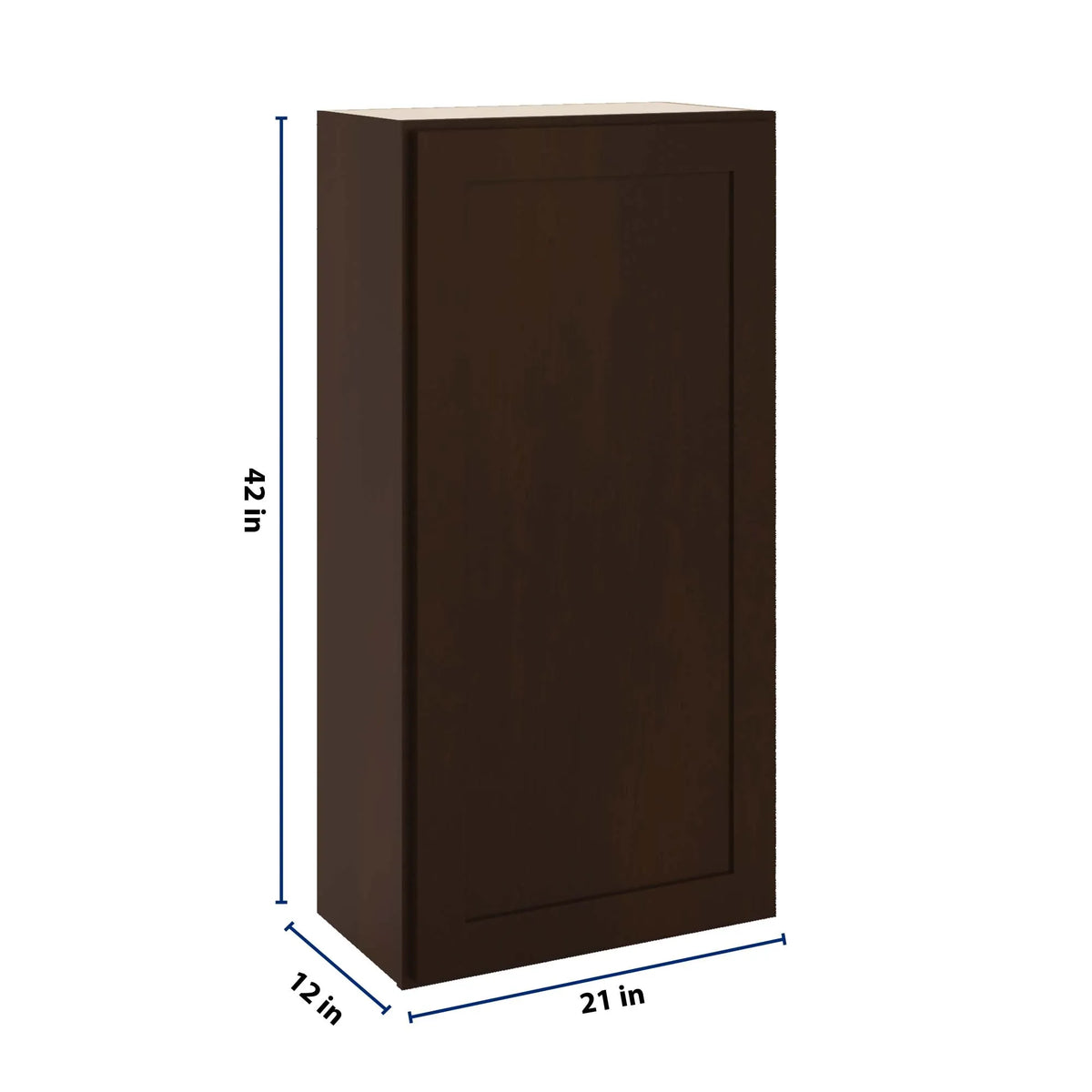CNC Luxor 5-Piece Espresso 21" W X 42" H Single Door Wall Cabinet