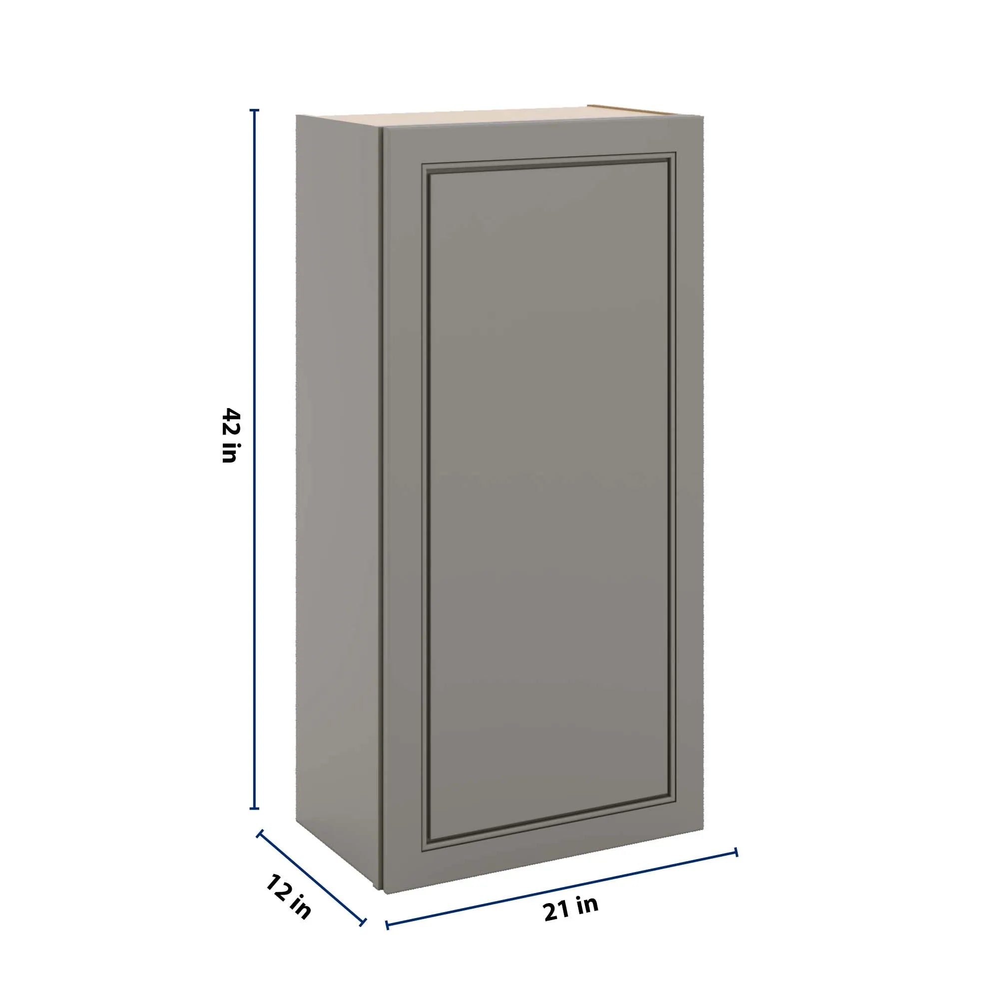 J&K Greige K3 Single Door Wall Cabinet - 21" W x 42" H