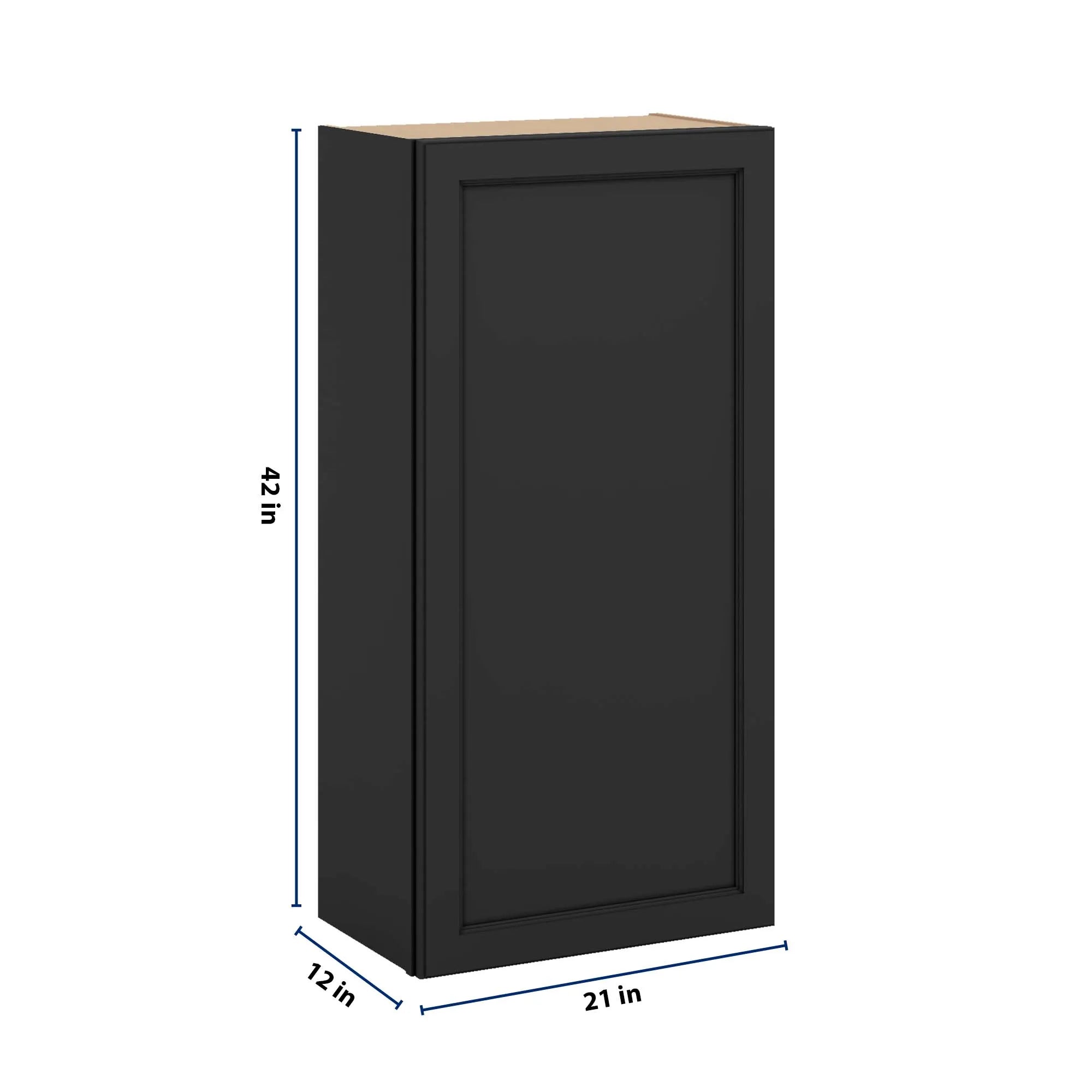 J&K Charcoal E2 Single Door Wall Cabinet - 21" W x 42" H