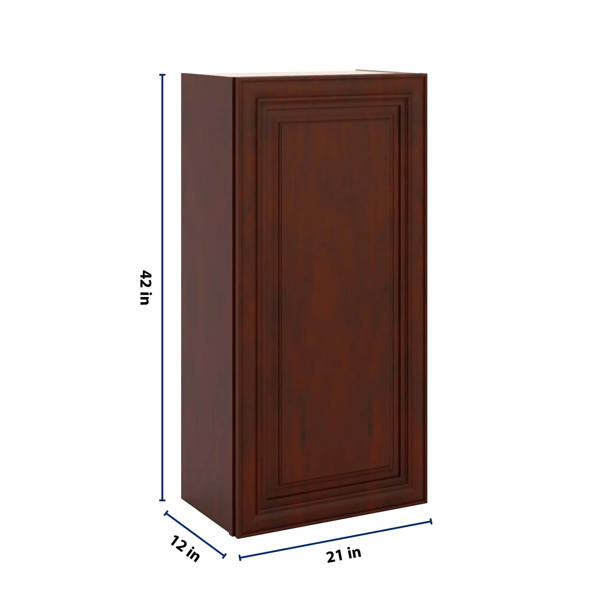J&K Mahogany J5 Single Door Wall Cabinet - 21" W x 42" H