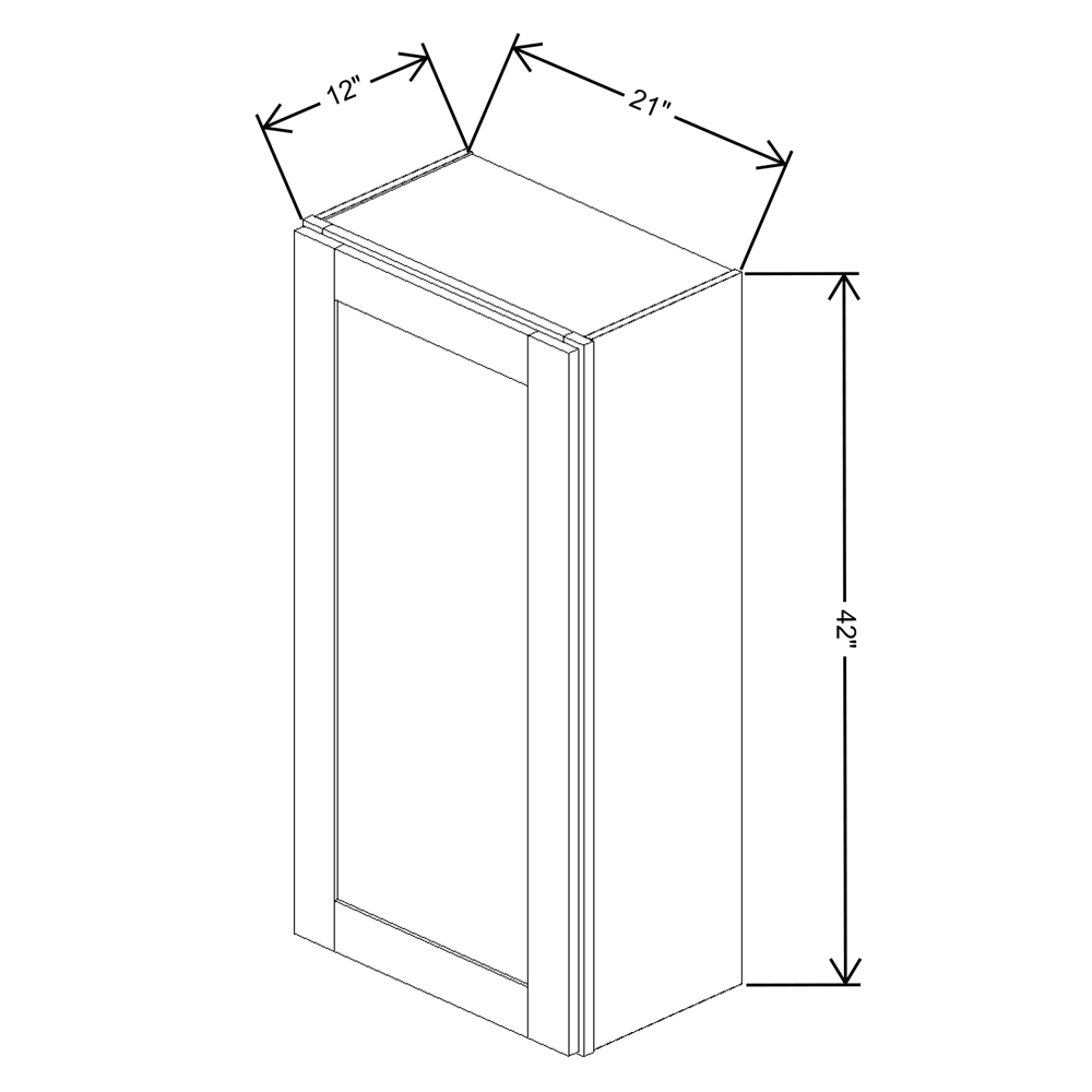 Fabuwood Allure Luna Kona Wall 21"W x 42"H Shaker Cabinet