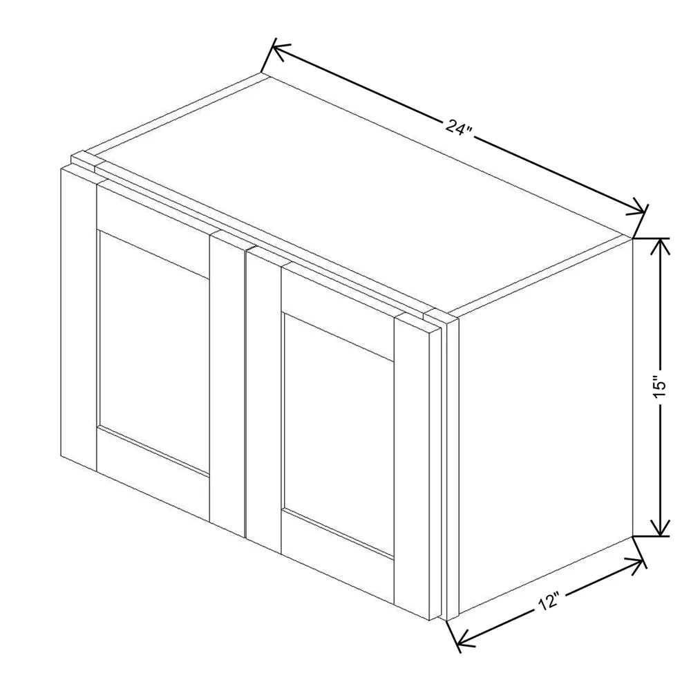 Kitchen Cabinet Distributors Oslo White Double Door Wall Cabinet - 24" W x 15" H