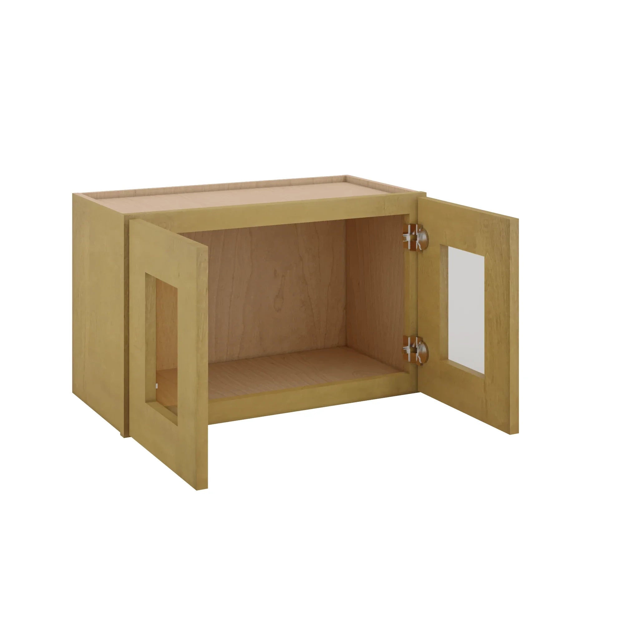 Modernform Cabinet Natural Shaker 24" W X 15" H X 12" D Double Glass Door Wall Cabinet