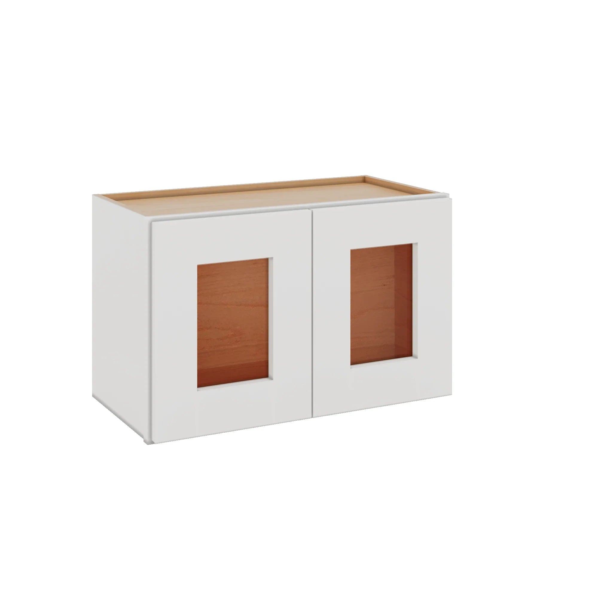 Modernform Cabinet White Shaker 24" W X 15" H X 12" D Double Glass Door Wall Cabinet