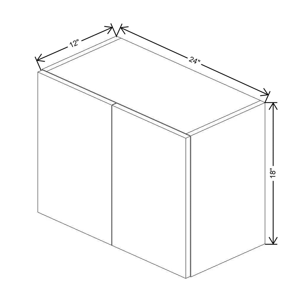 CNC Classic Milano Ash 24" W X 18" H Double Door Wall Cabinet