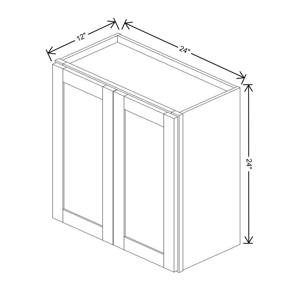 Wolf Classic Dartmouth 5-piece White Paint 24"W X 24"H Wall Cabinet