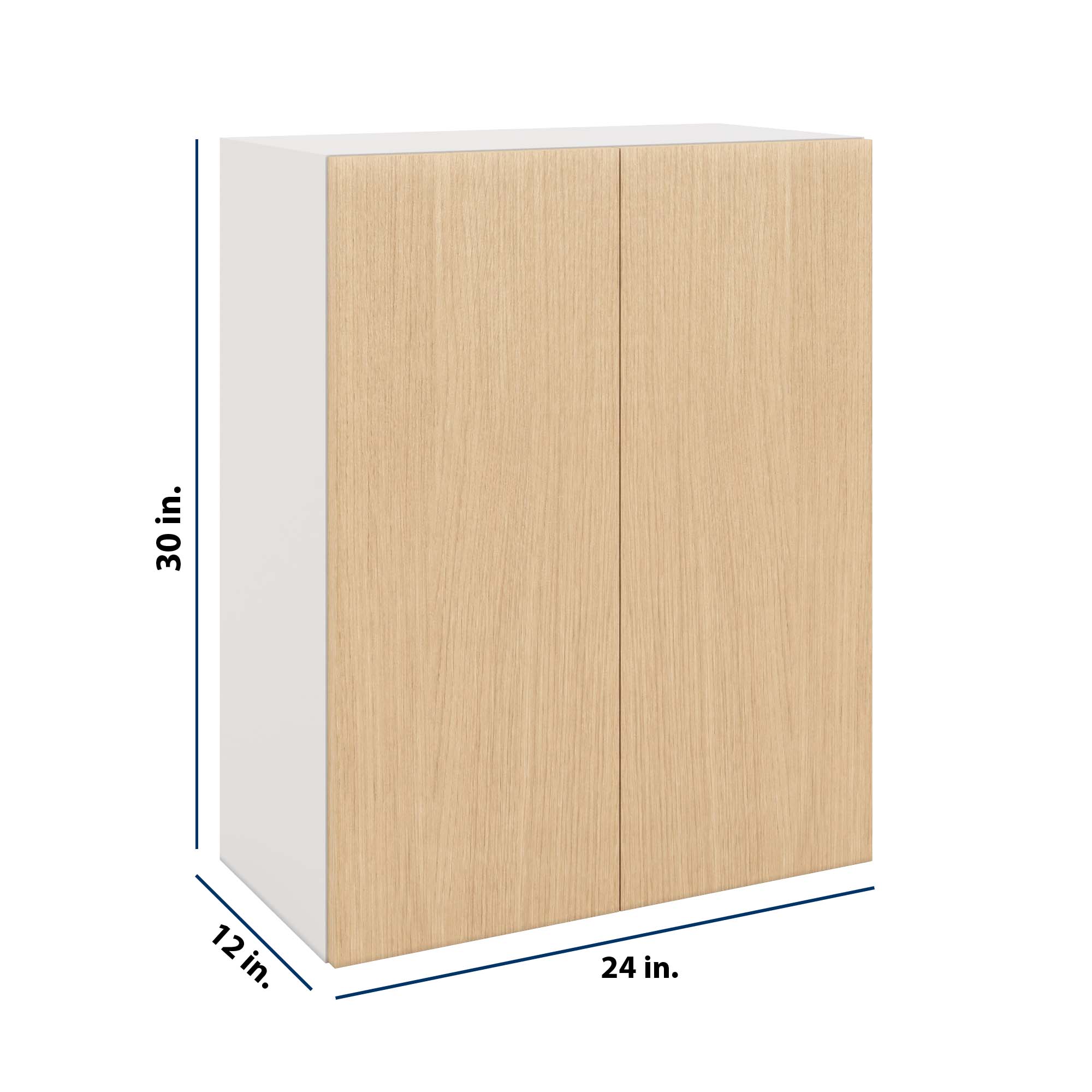 Modernform Cabinet Natural Oak 24" W X 30" H X 12" D Double Door Wall Cabinet