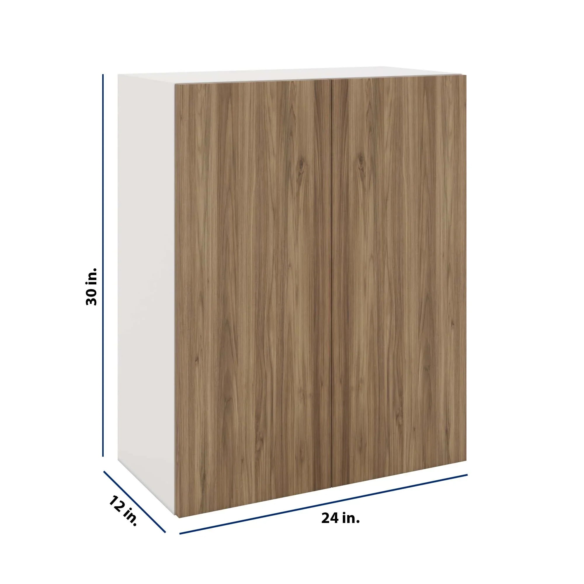 Modernform Cabinet Walnut 24" W X 30" H X 12" D Double Door Wall Cabinet
