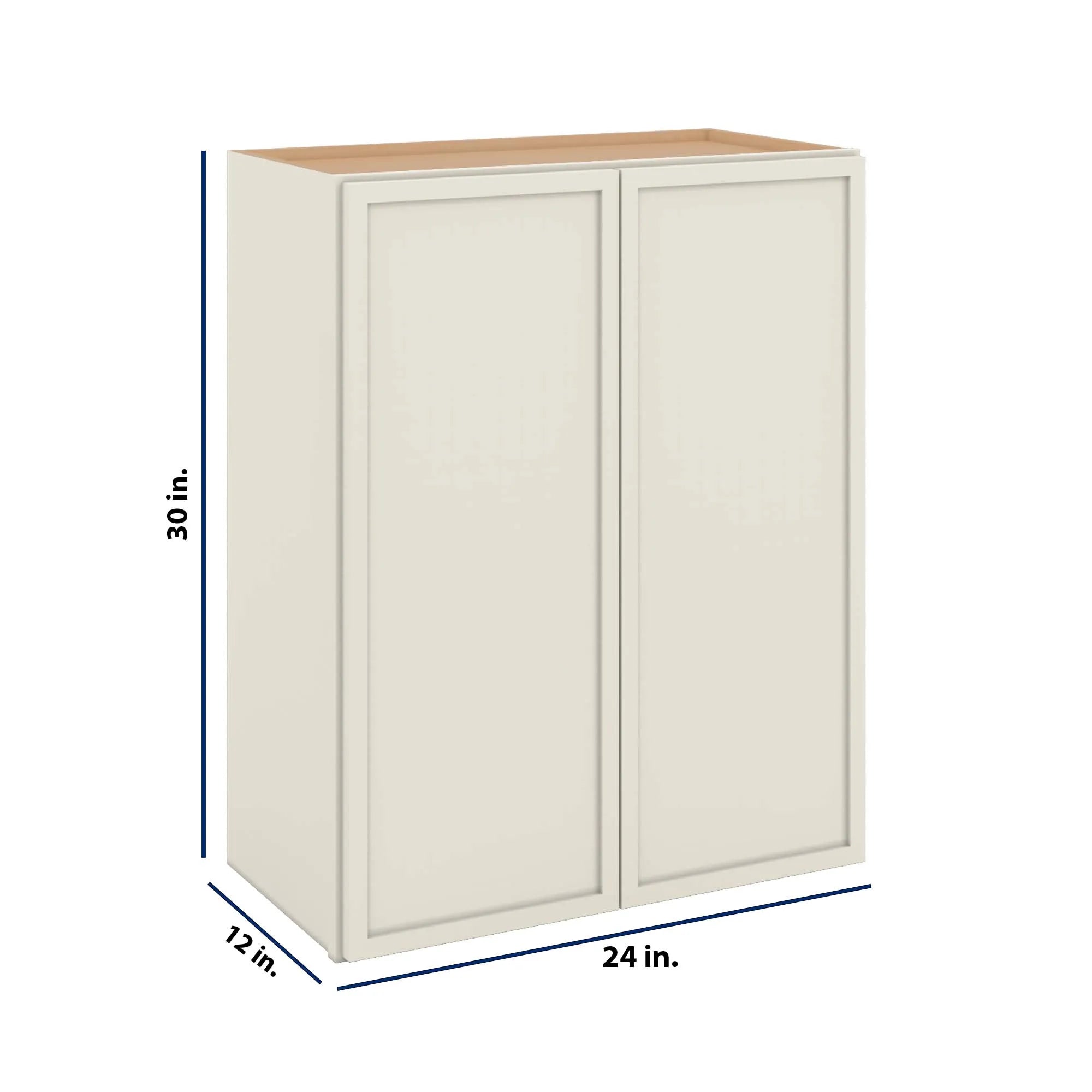 Modernform Cabinet Slim Dove White 24" W X 30" H X 12" D Double Door Wall Cabinet
