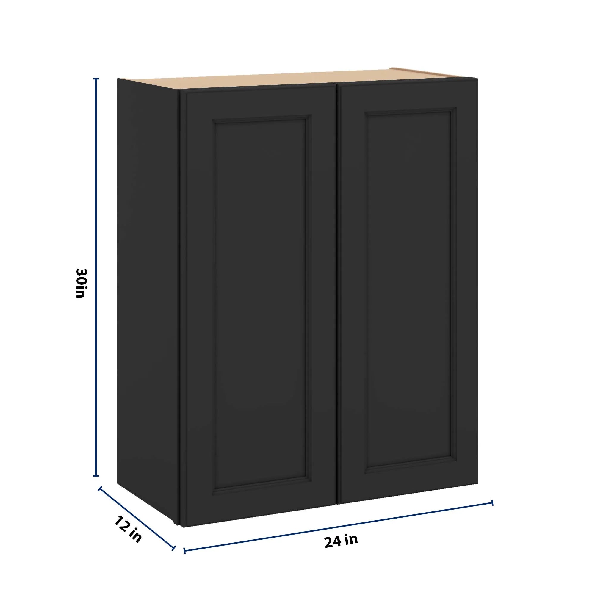 J&K Charcoal E2 Double Door Wall Cabinet - 24" W x 30" H