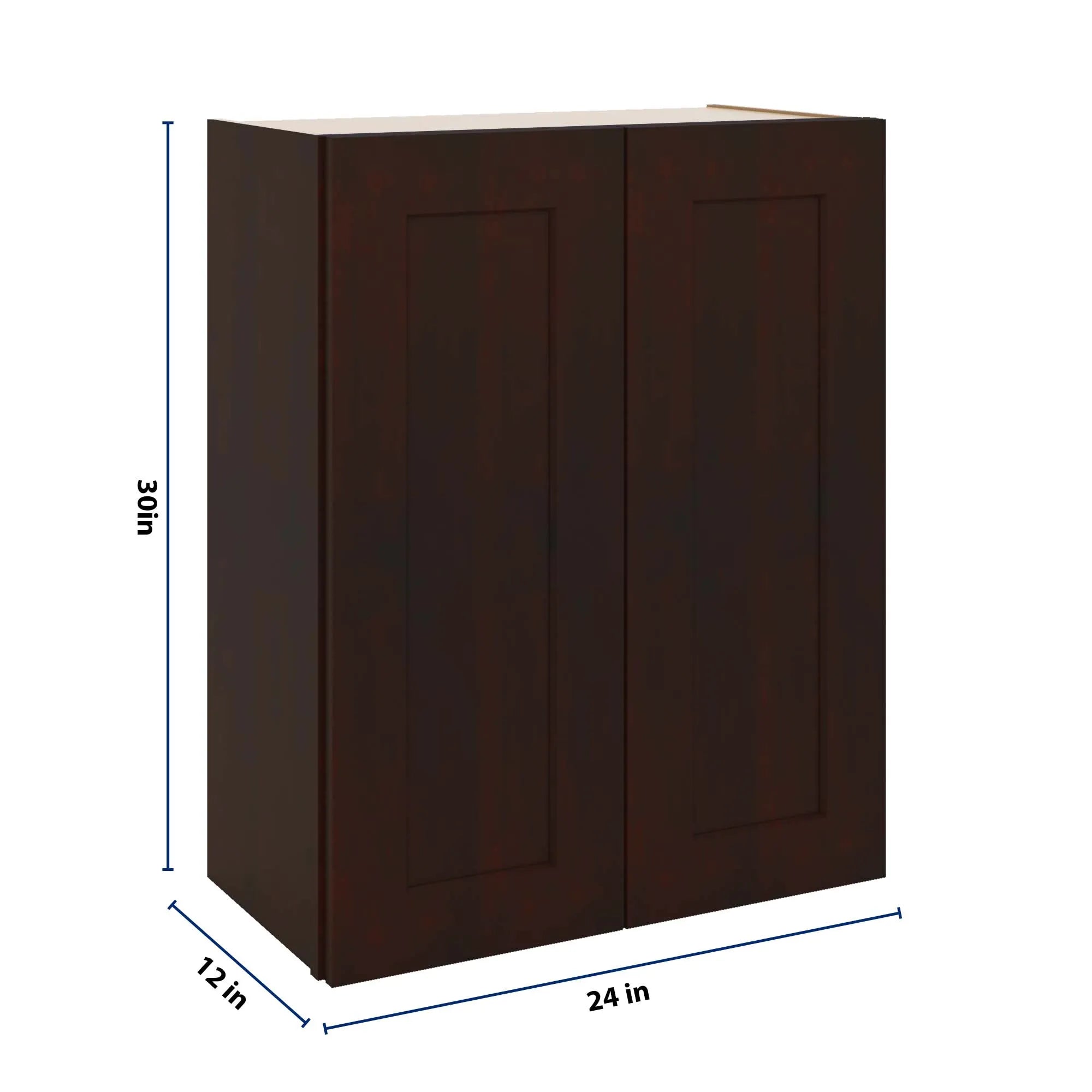 J&K Java Coffee S1 Double Door Wall Cabinet - 24" W x 30" H