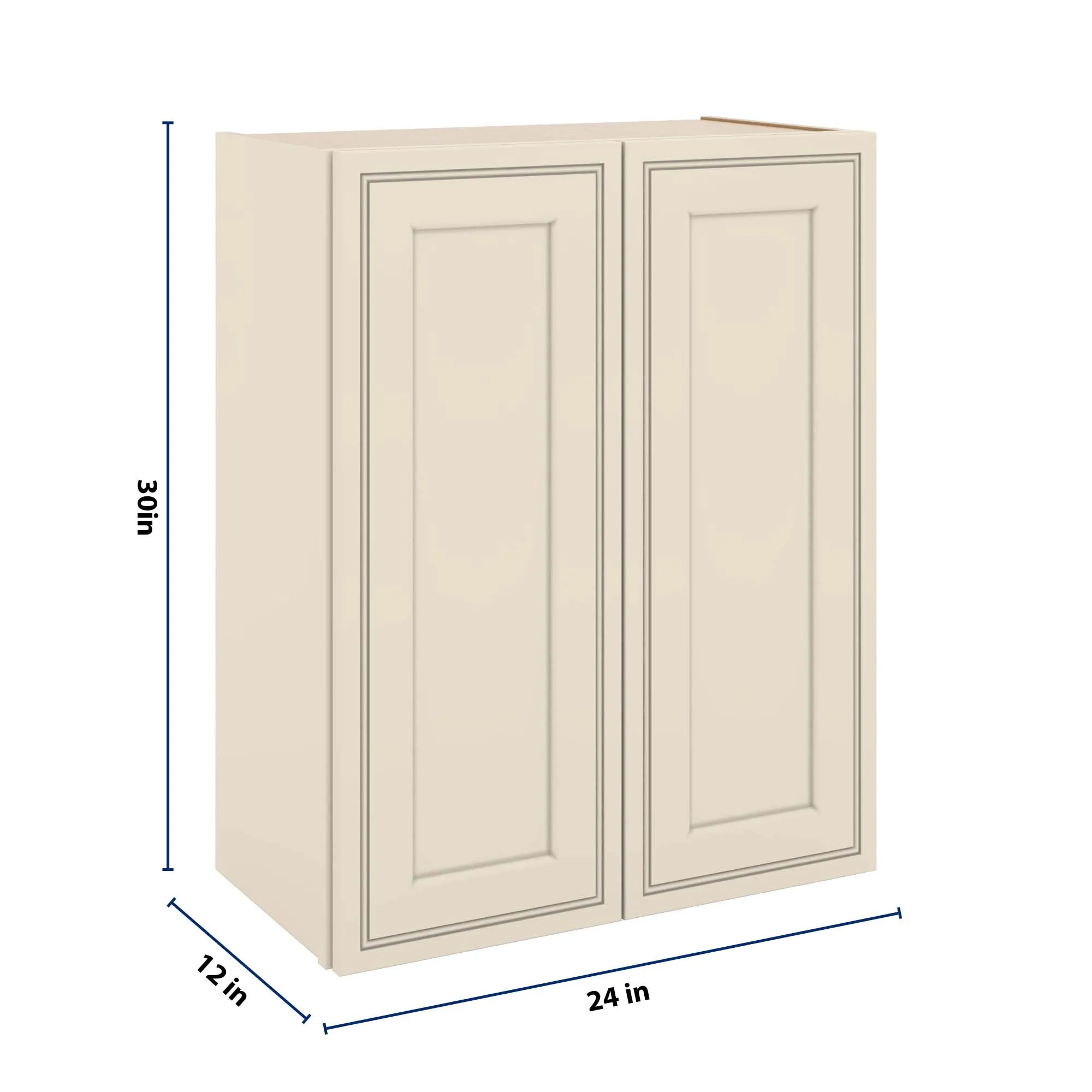 J&K Pearl Glazed H9 Double Door Wall Cabinet - 24" W x 30" H