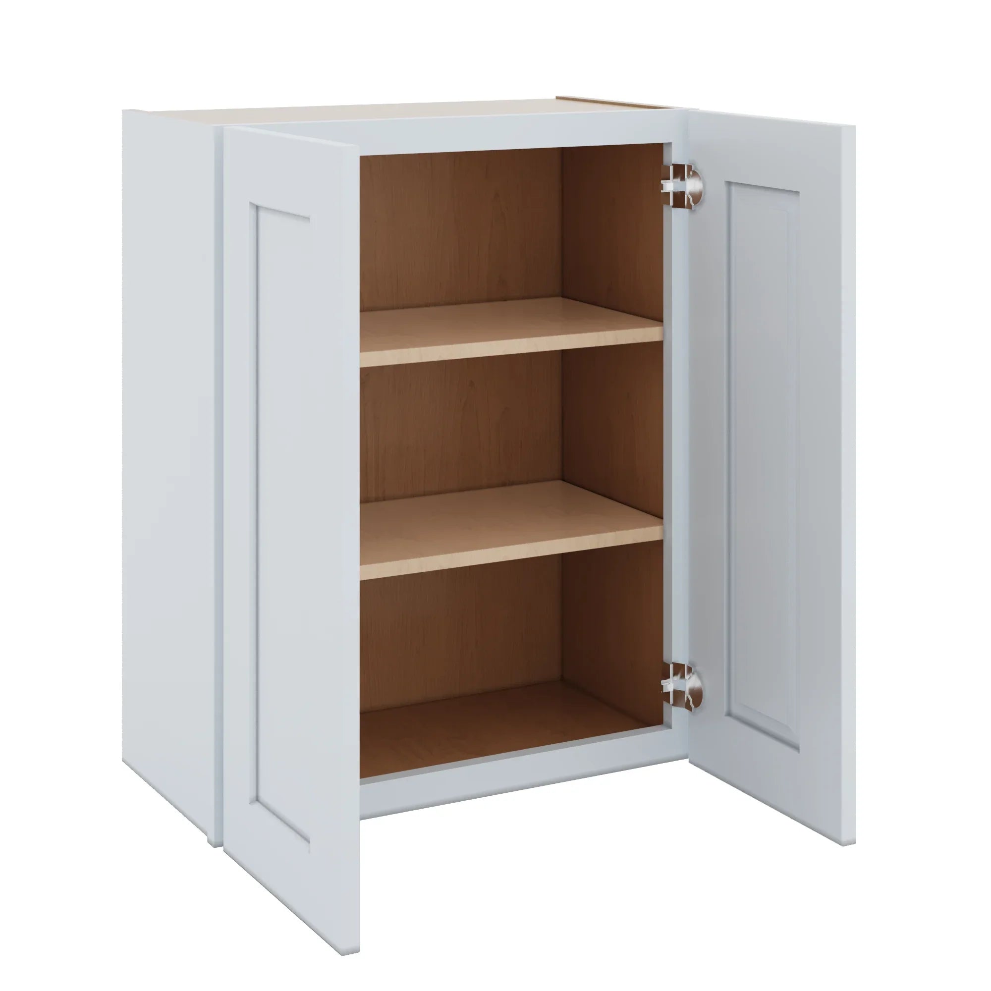 J&K White Shaker S8 Double Door Wall Cabinet   24" W x 30" H
