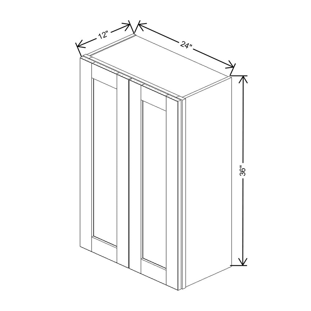 J&K Pure B5 Double Door Wall Cabinet - 24" W x 36" H