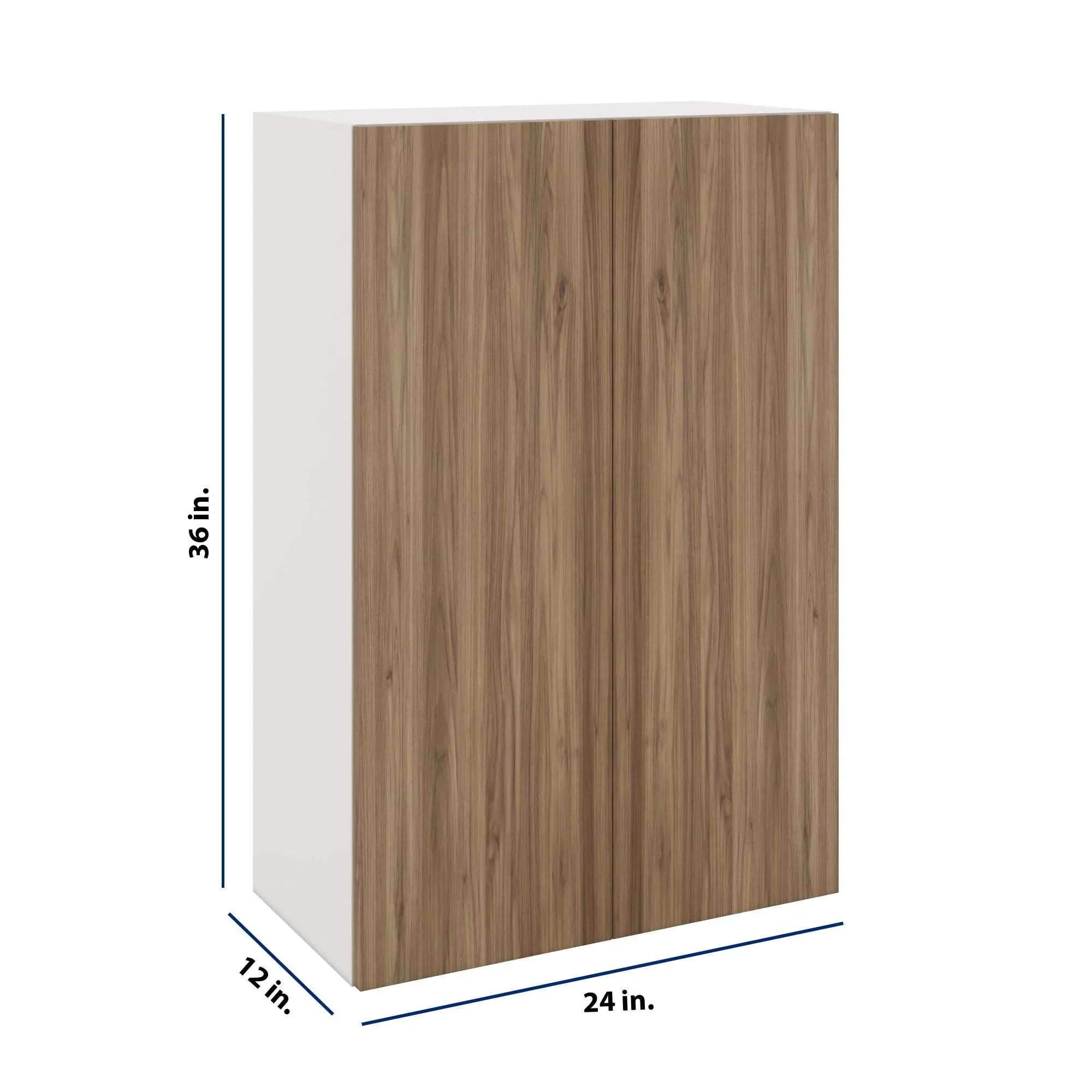 Modernform Cabinet Walnut 24" W X 36" H X 12" D Double Door Wall Cabinet