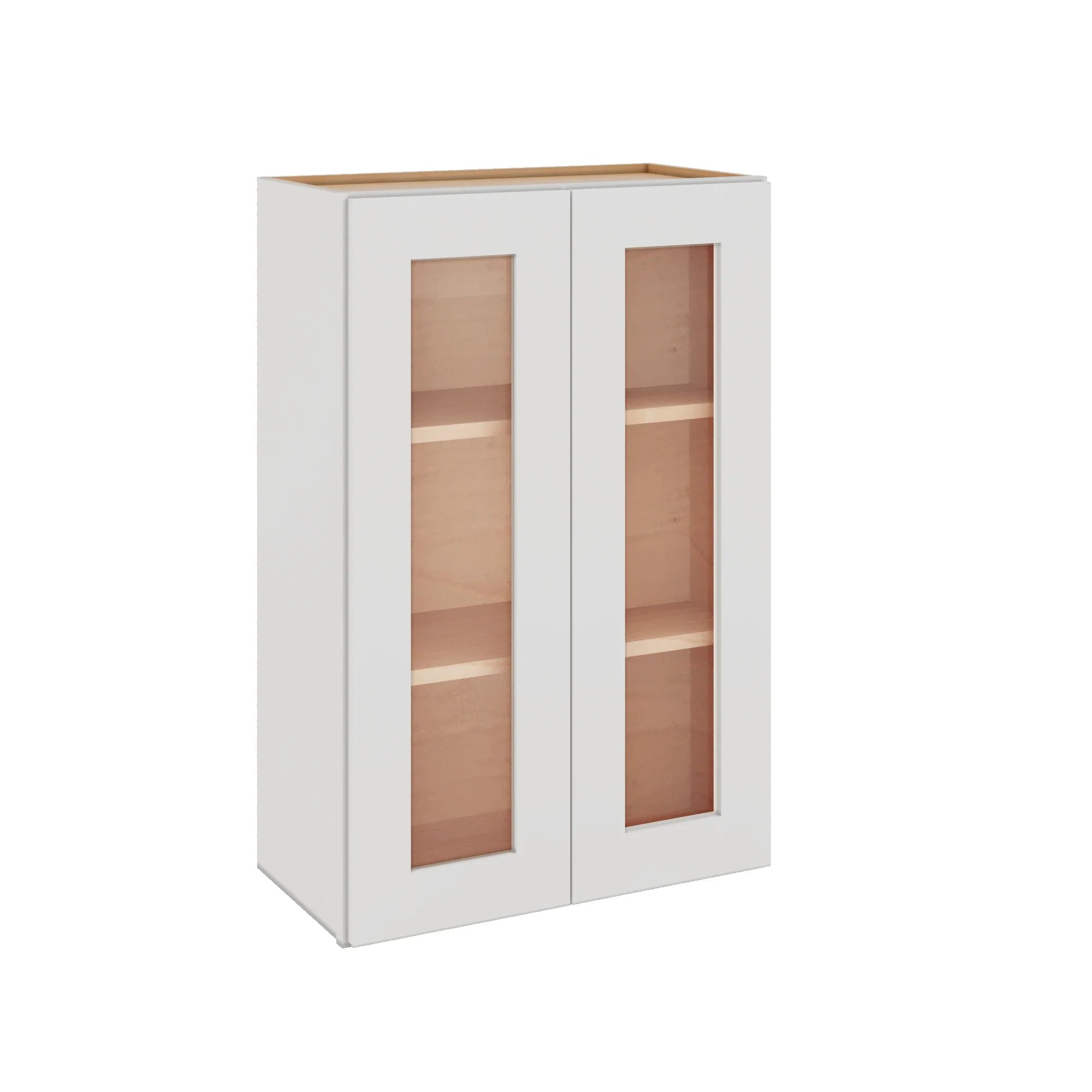 Modernform Cabinet White Shaker 24" W X 36" H X 12" D Double Glass Door Wall Cabinet