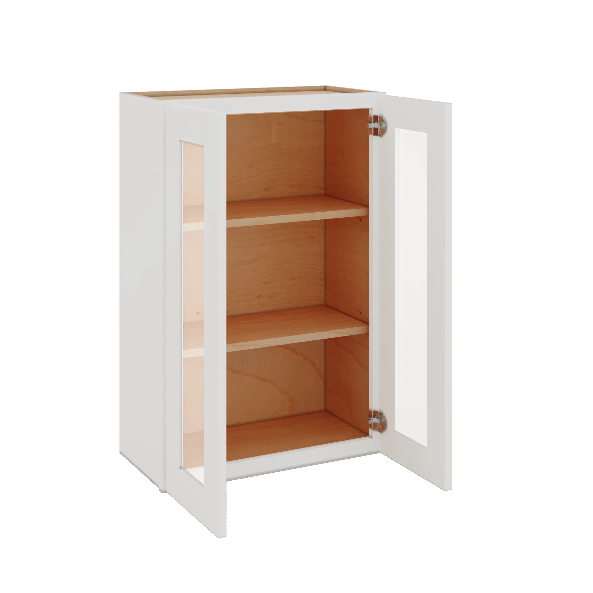 Modernform Cabinet White Shaker 24" W X 36" H X 12" D Double Glass Door Wall Cabinet