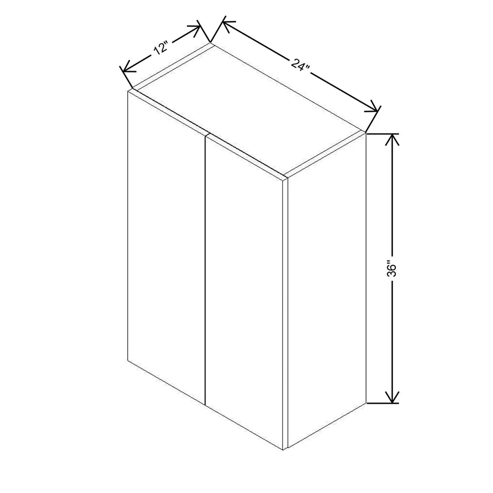 CNC Classic Milano Polar White 24" W X 36" H Double Door Wall Cabinet