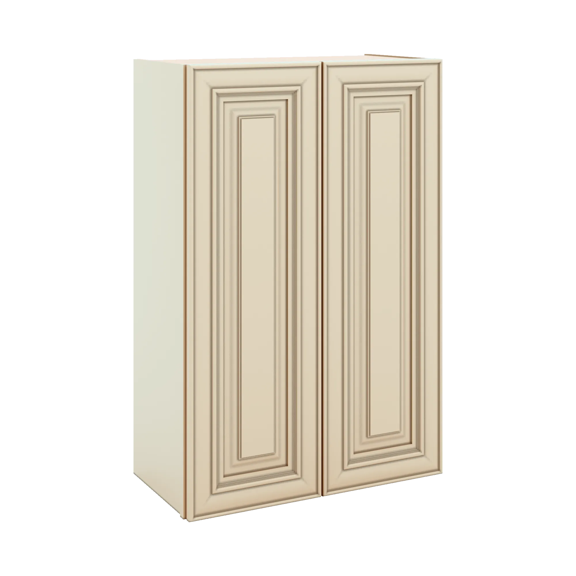 J&K Creme Glazed A7 Double Door Wall Cabinet - 24" W x 36" H