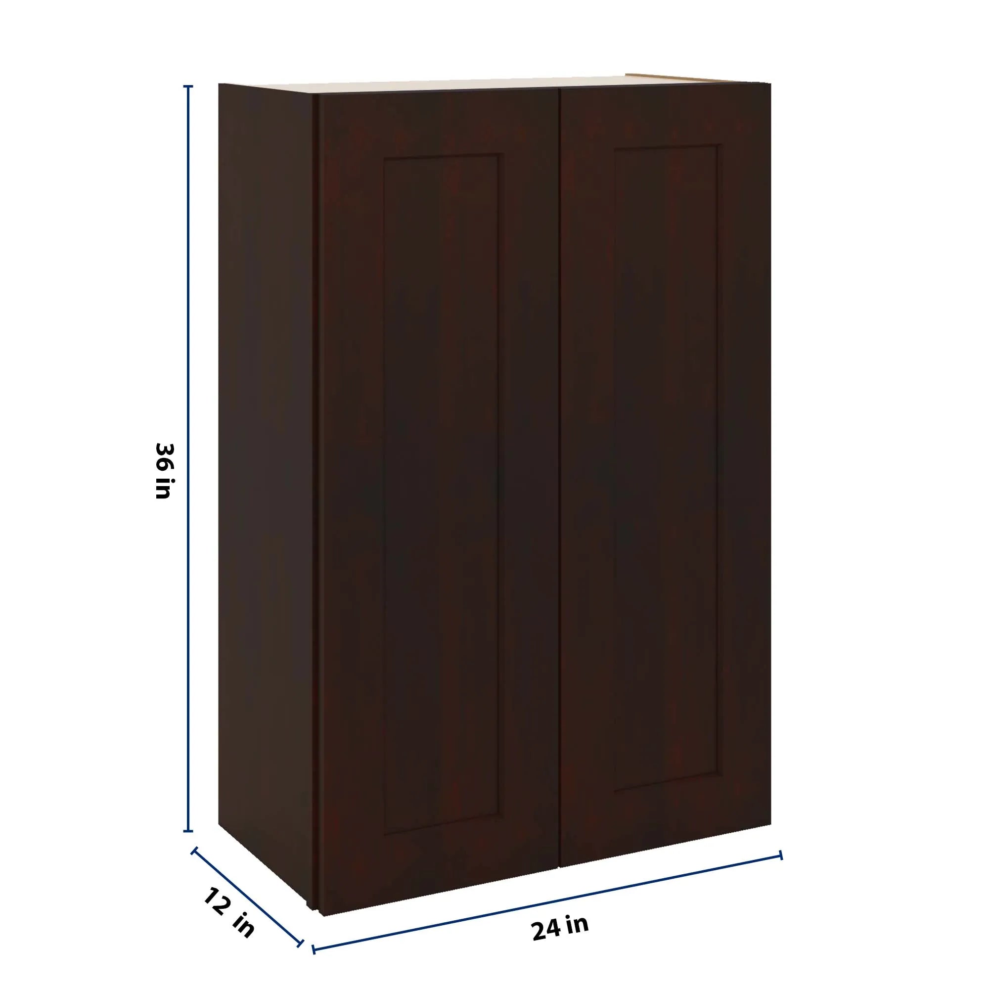J&K Java Coffee S1 Double Door Wall Cabinet - 24" W x 36" H