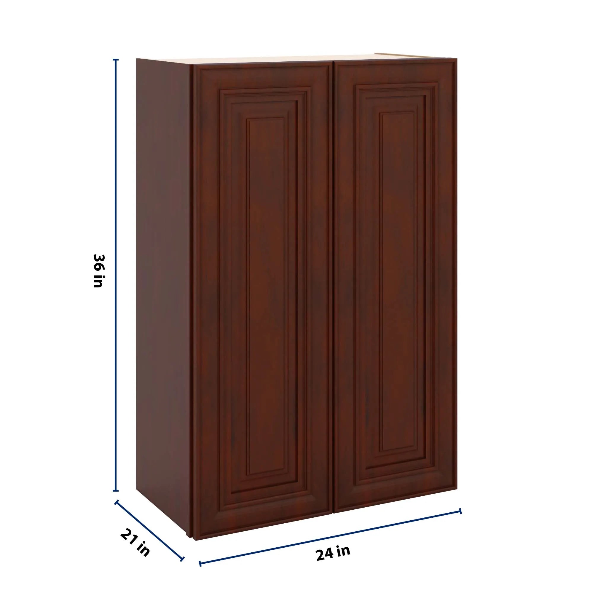 J&K Mahogany J5 Double Door Wall Cabinet - 24" W x 36" H
