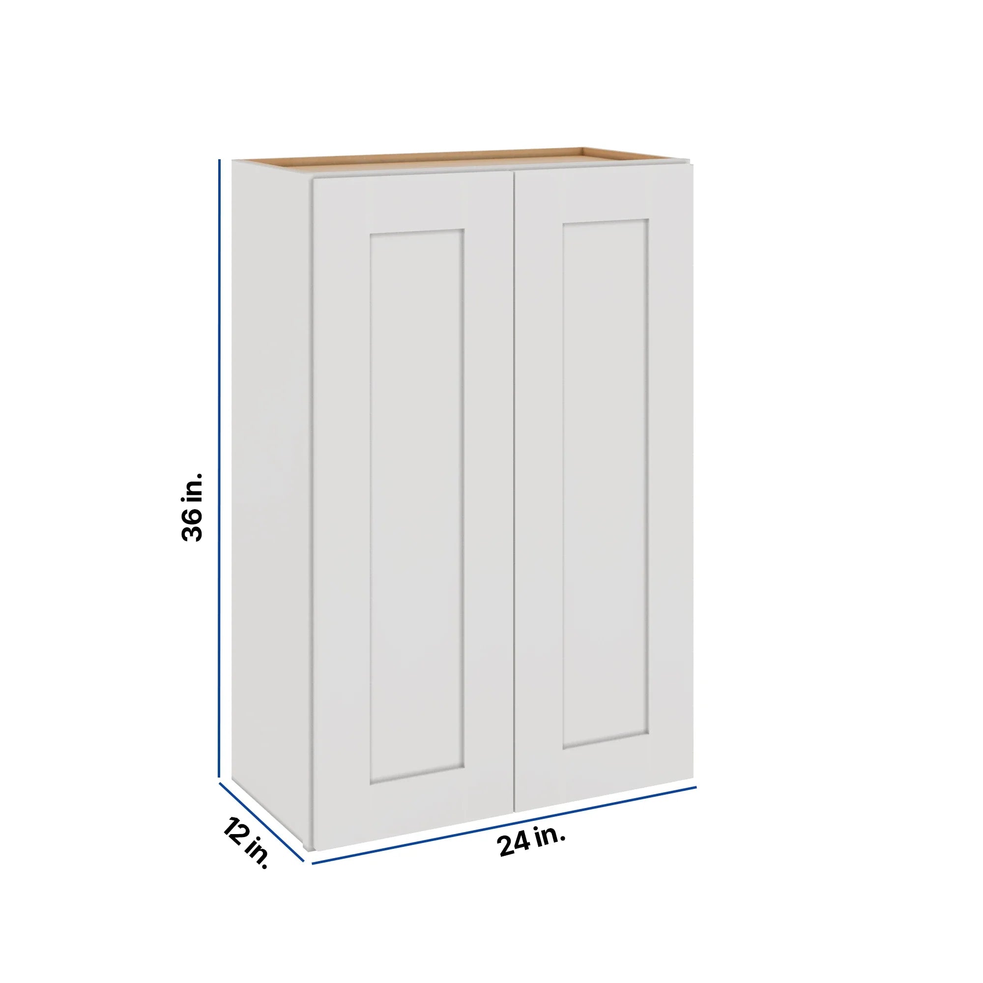 Modernform Cabinet White Shaker 24" W X 36" H X 12" D Double Door Wall Cabinet