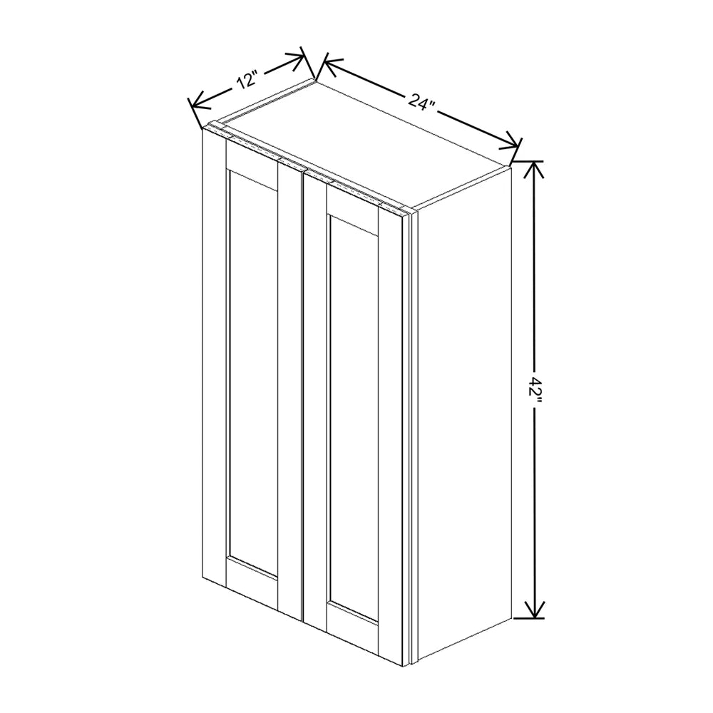 J&K Creme Glazed A7 Double Door Wall Cabinet - 24" W x 42" H