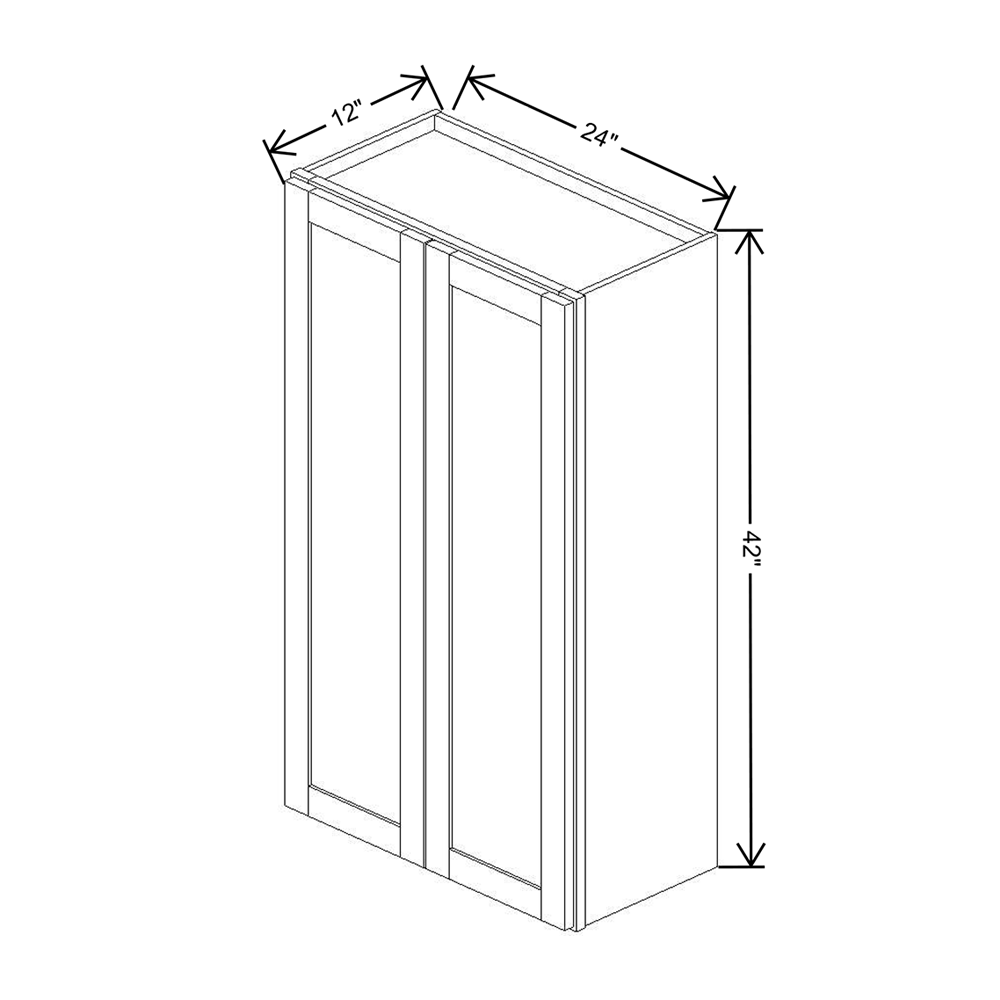 Wolf Classic Dartmouth 5-Piece Hazelnut Stain 24"W X 42"H Wall Cabinet