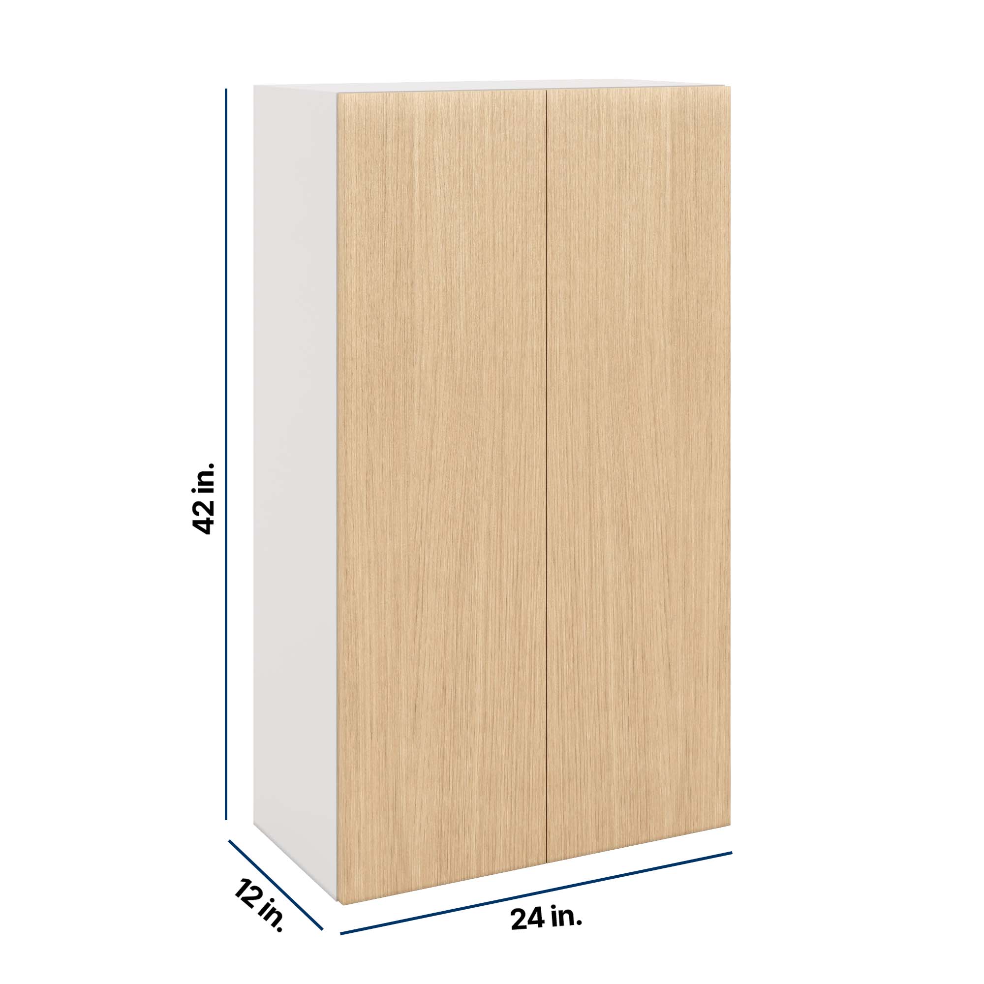 Modernform Cabinet Natural Oak 24" W X 42" H X 12" D Double Door Wall Cabinet