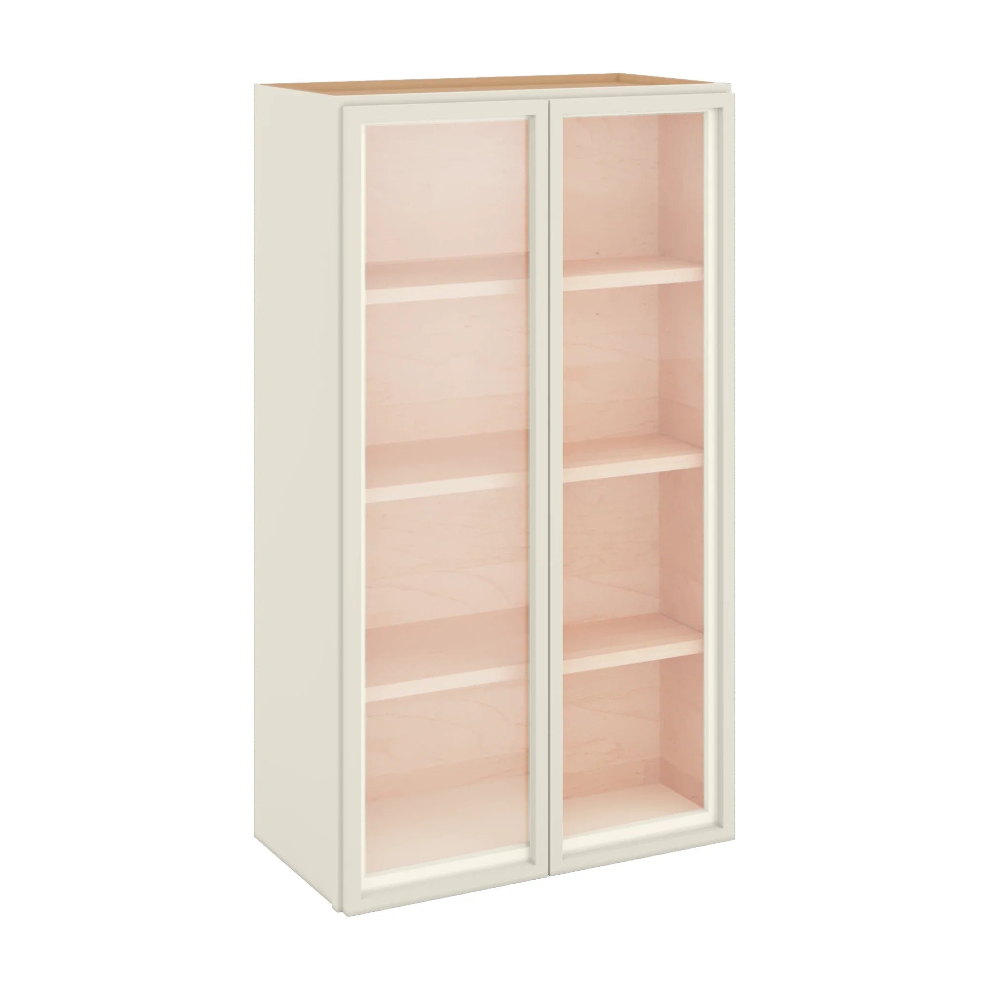 Modernform Cabinet Slim Dove White 24" W X 42" H X 12" D Double Glass Door Wall Cabinet