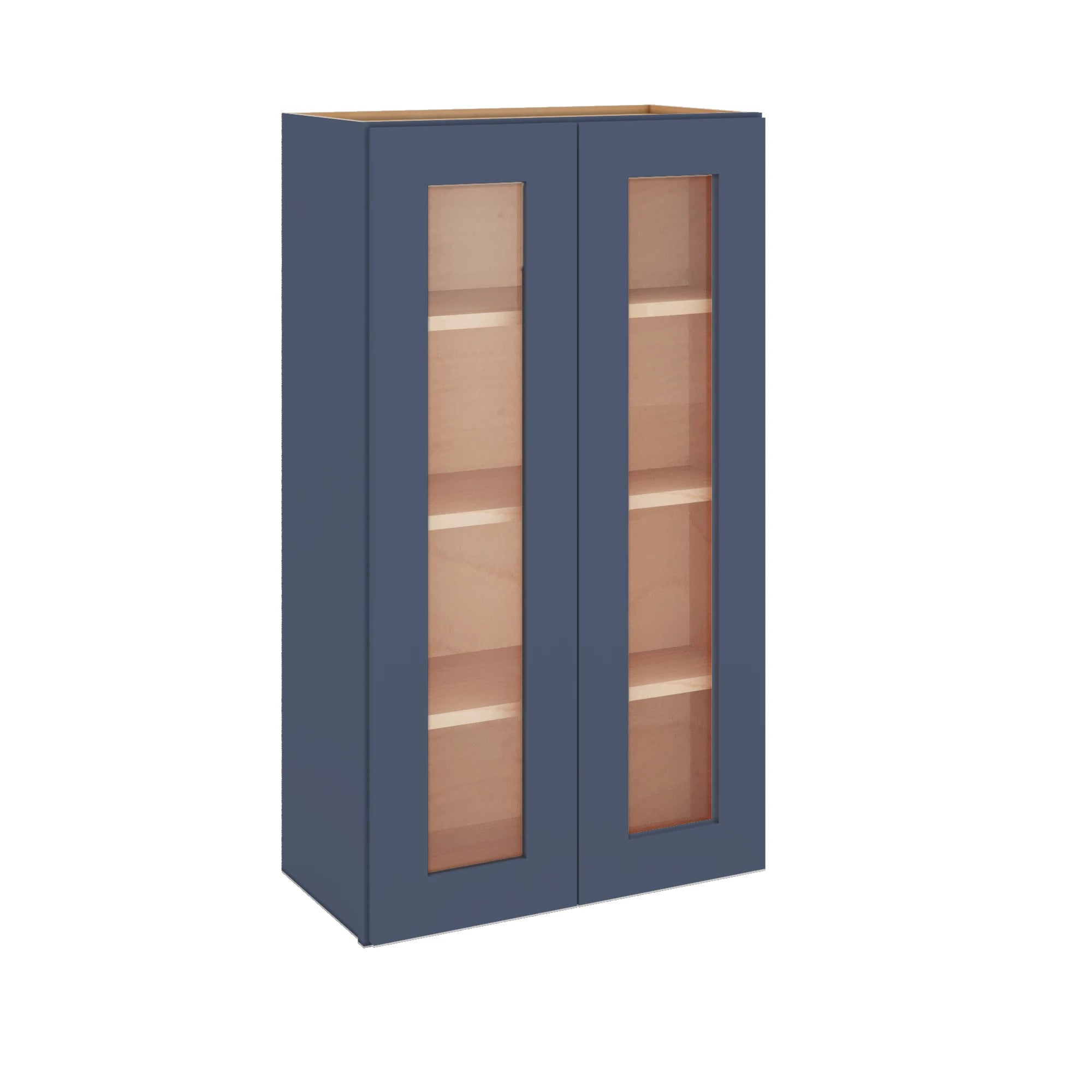 Modernform Cabinet Signature Blue 24" W X 42" H X 12" D Double Glass Door Wall Cabinet