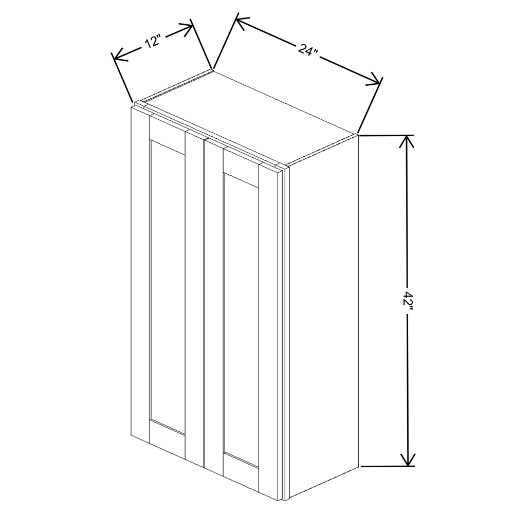 Fabuwood Value Premium Hallmark Frost Wall 24"W x 42"H Shaker Cabinet