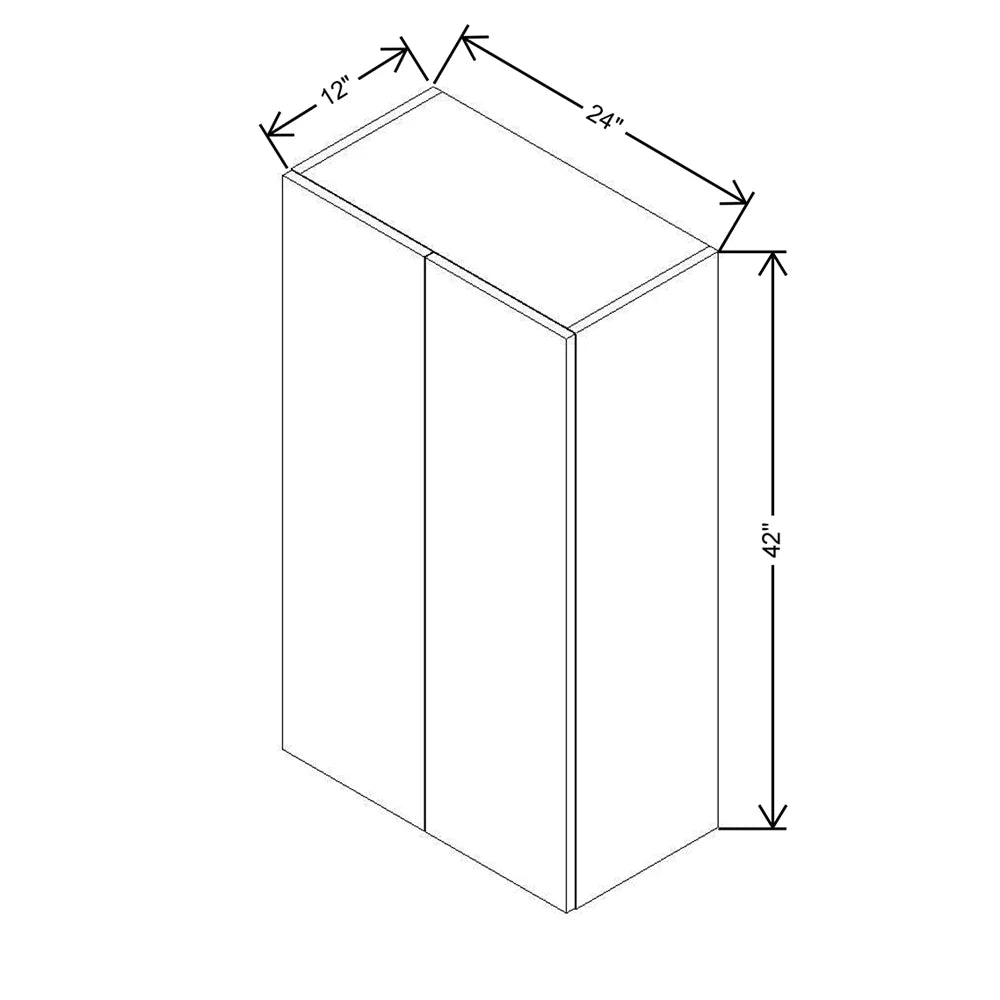 CNC Classic Milano Polar White 24" W X 42" H Double Door Wall Cabinet
