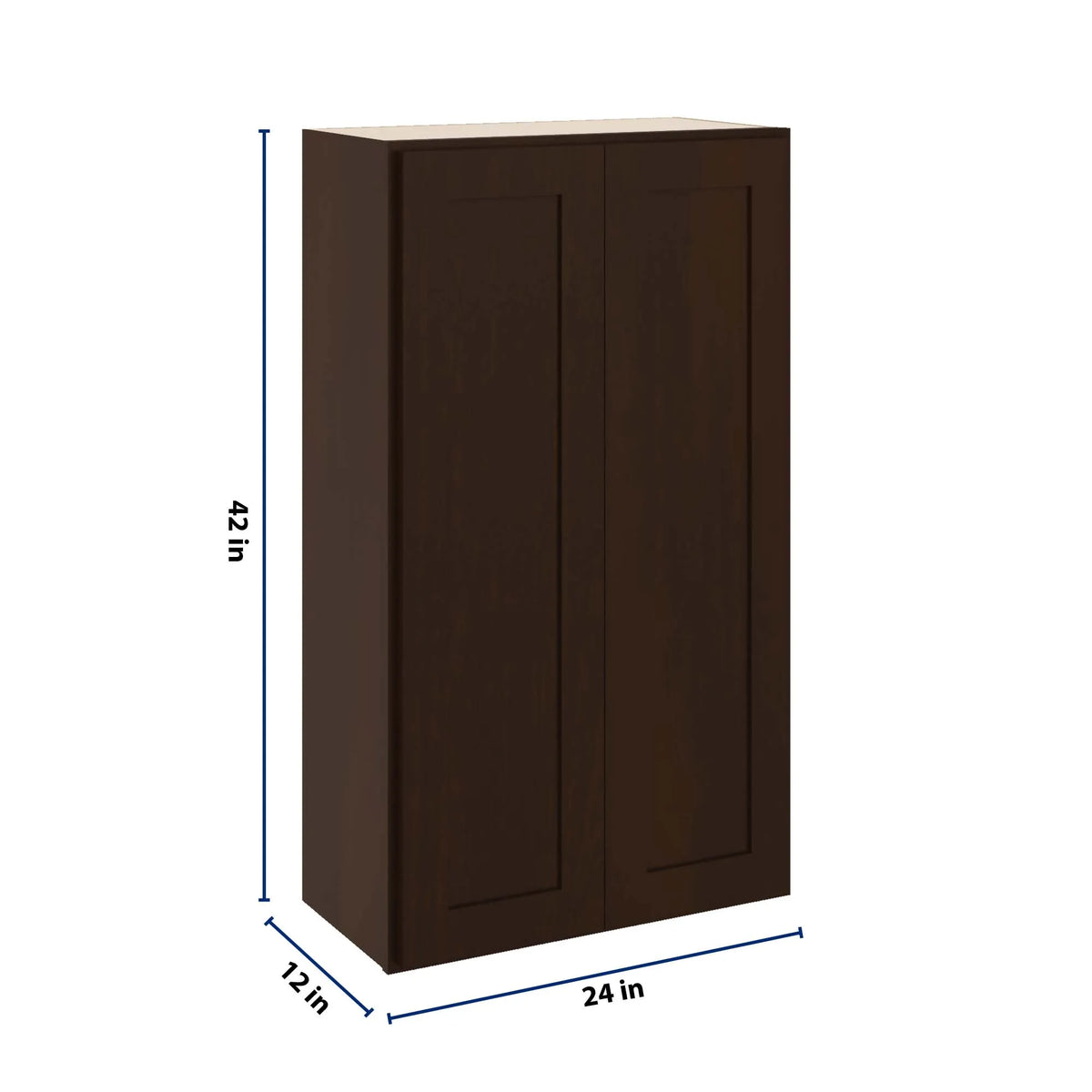 CNC Luxor 5-Piece Espresso 24" W X 42" H Double Door Wall Cabinet