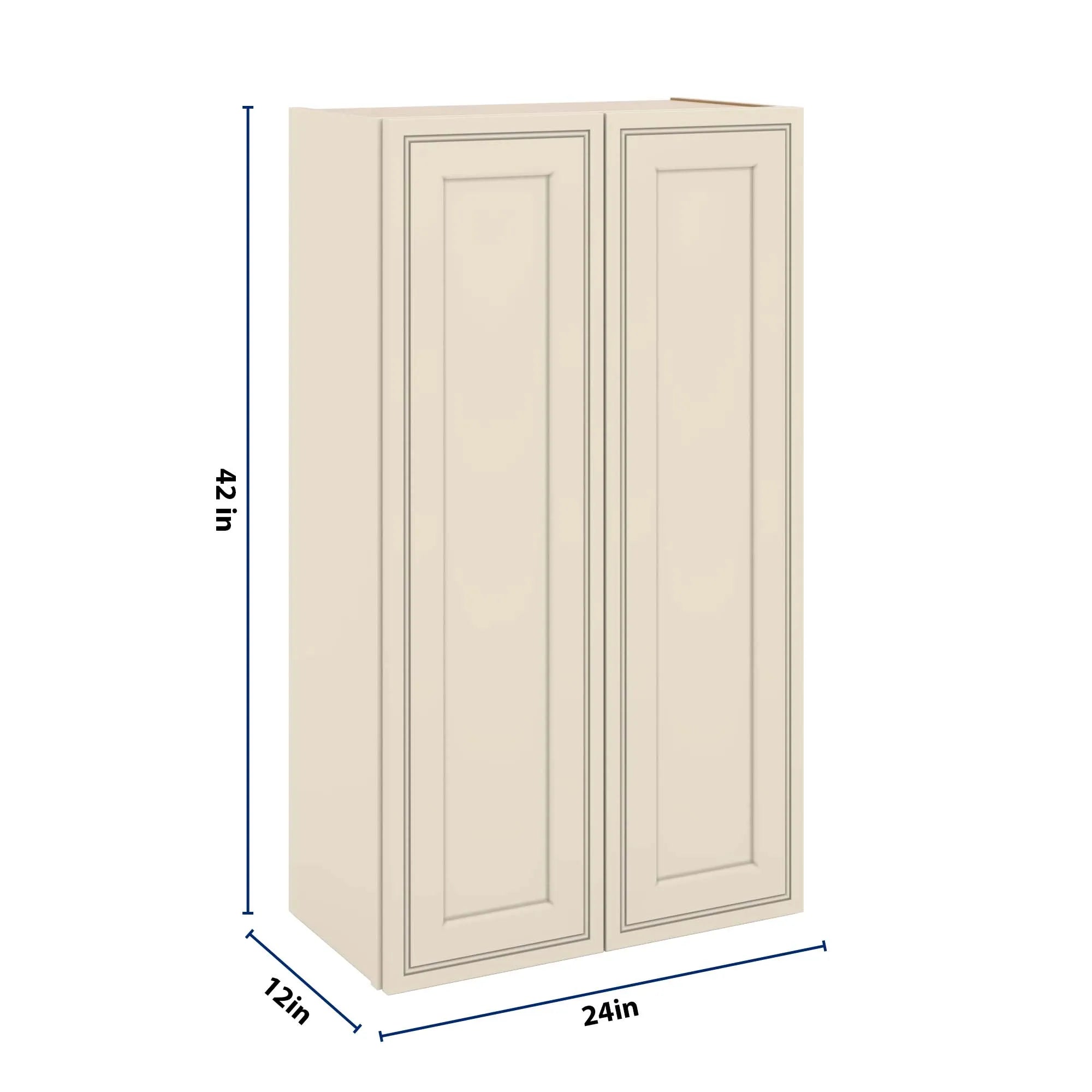 J&K Pearl Glazed H9 Double Door Wall Cabinet - 24" W x 42" H