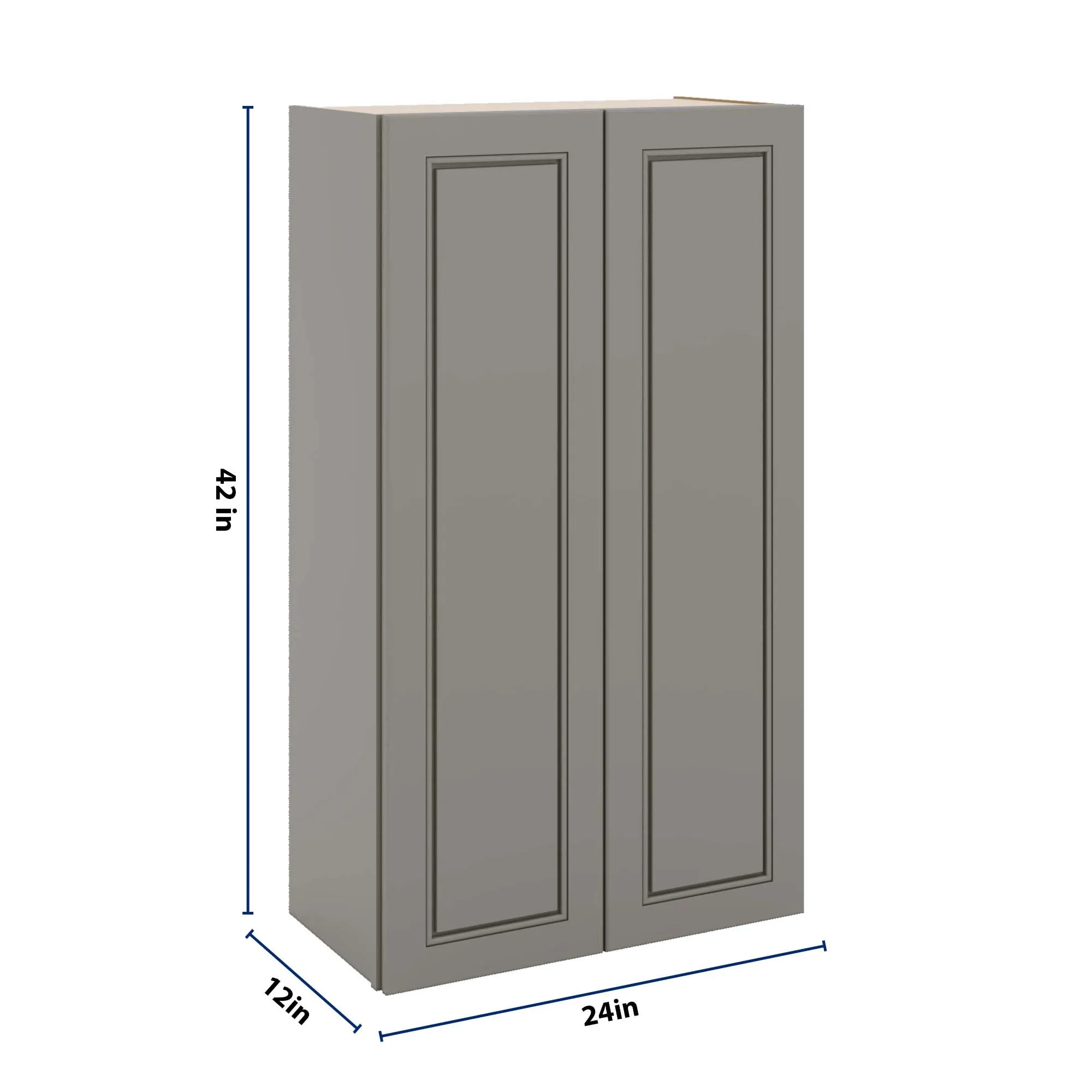 J&K Greige K3 Double Door Wall Cabinet - 24" W x 42" H