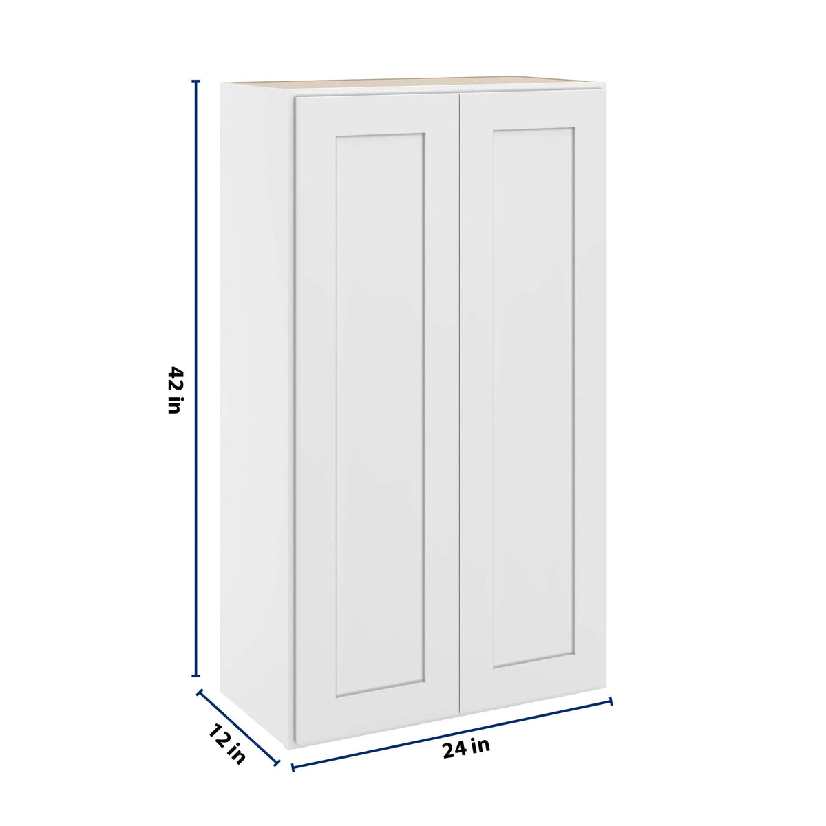 cnc luxor white 24 w x 42 h double door wall cabinet