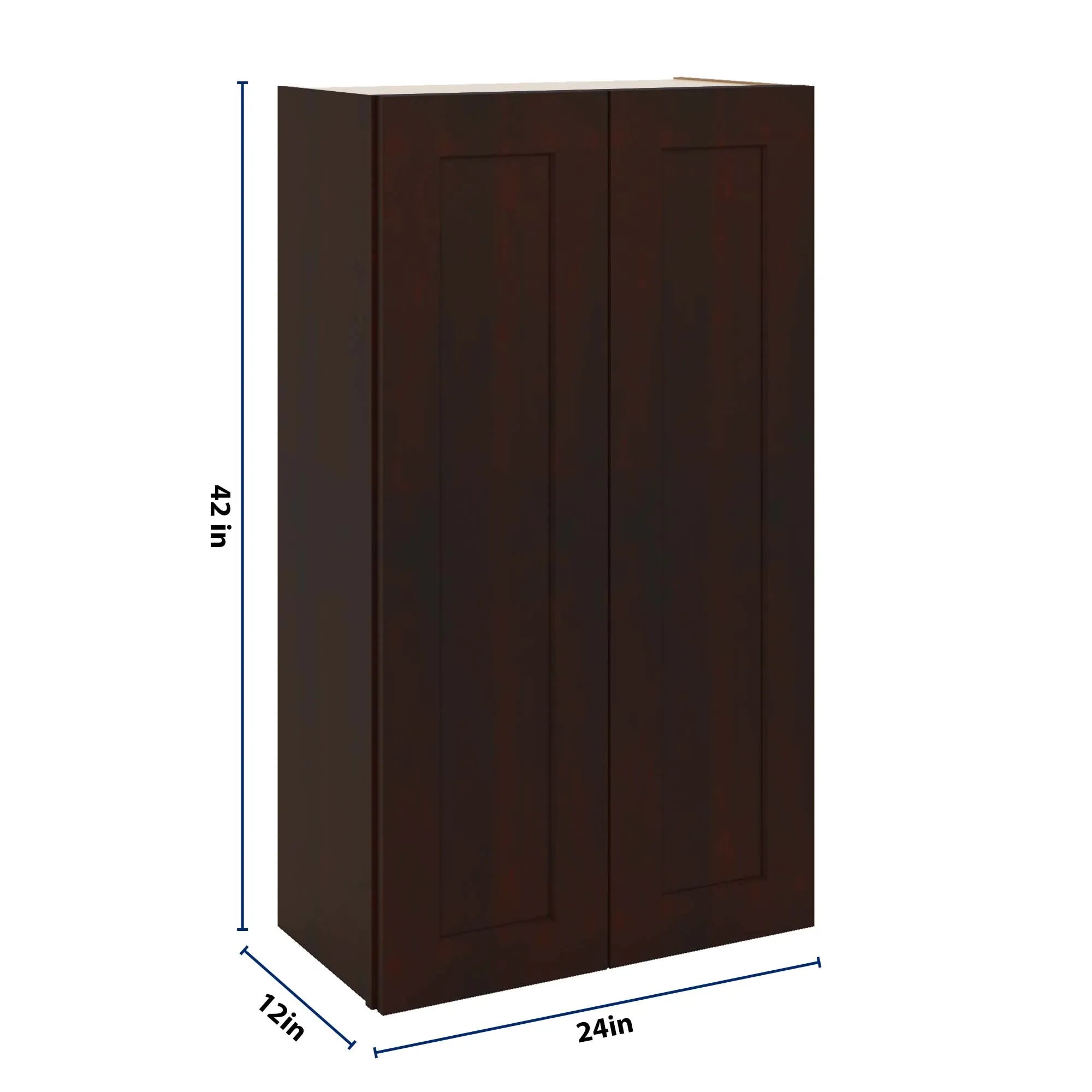 J&K Java Coffee S1 Double Door Wall Cabinet - 24" W x 42" H