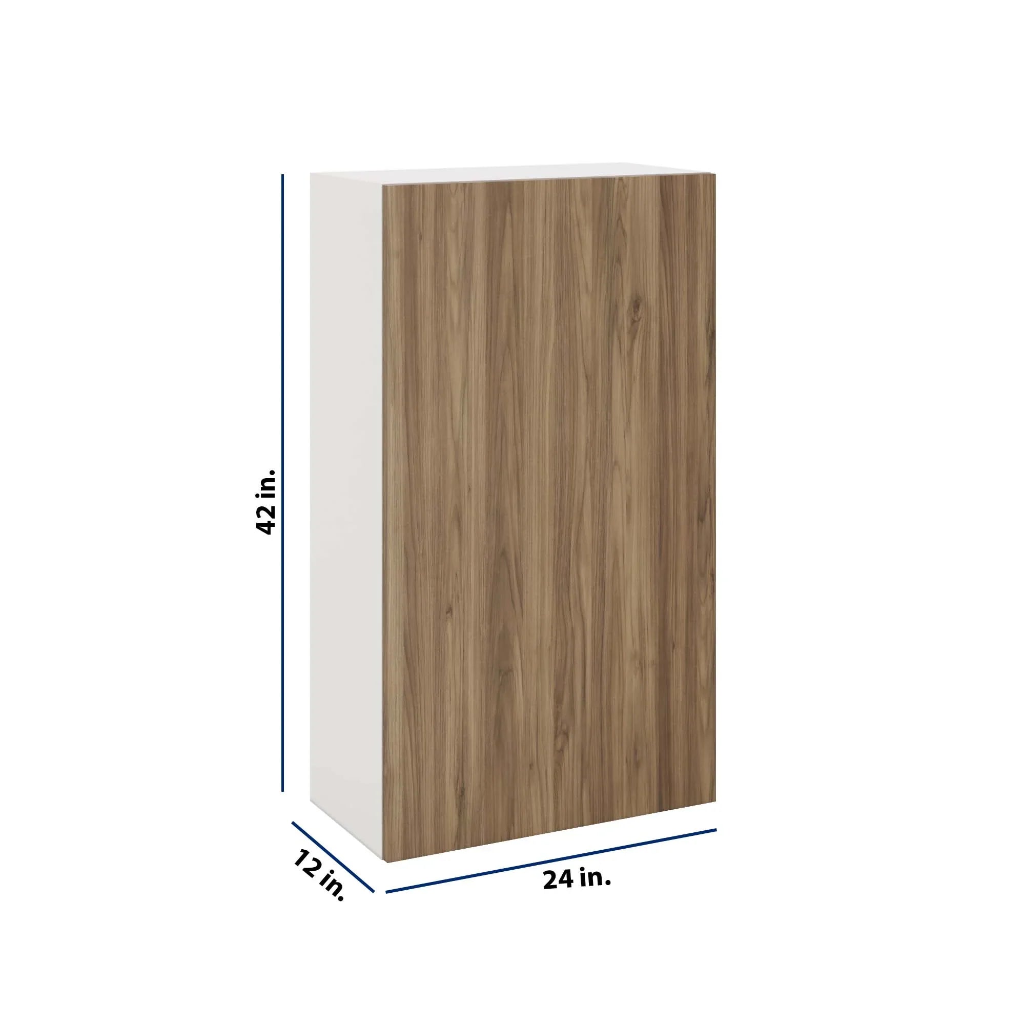 Modernform Cabinet Walnut 24" W X 42" H X 12" D Single Door Wall Cabinet