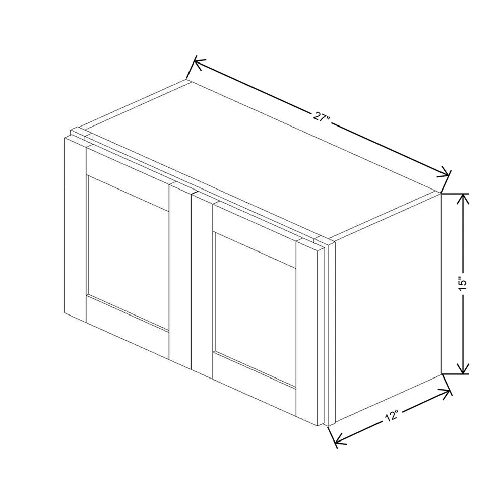 Kitchen Cabinet Distributors Oslo Oak Double Door Wall Cabinet - 27" W x 15" H