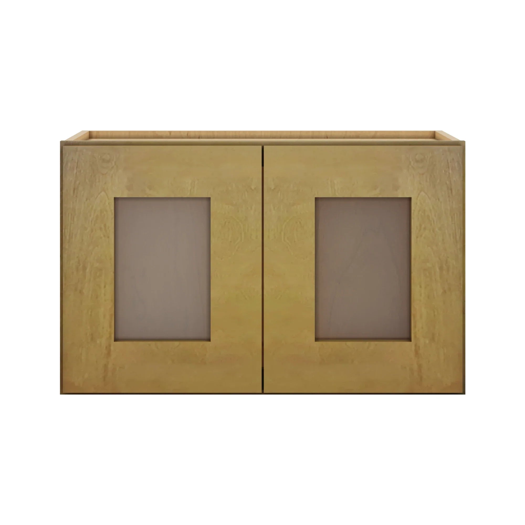 Modernform Cabinet Natural Shaker 27" W X 15" H X 12" D Double Glass Door Wall Cabinet