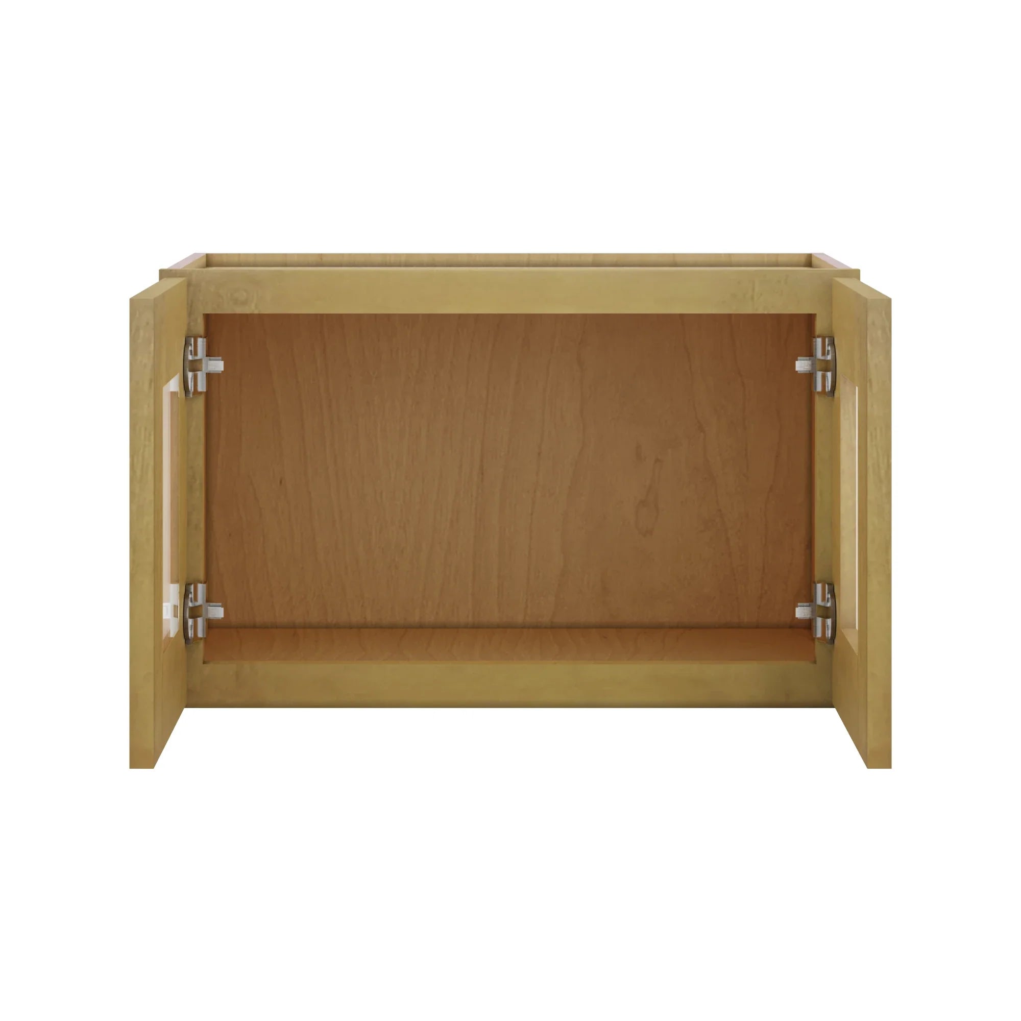 Modernform Cabinet Natural Shaker 27" W X 15" H X 12" D Double Glass Door Wall Cabinet