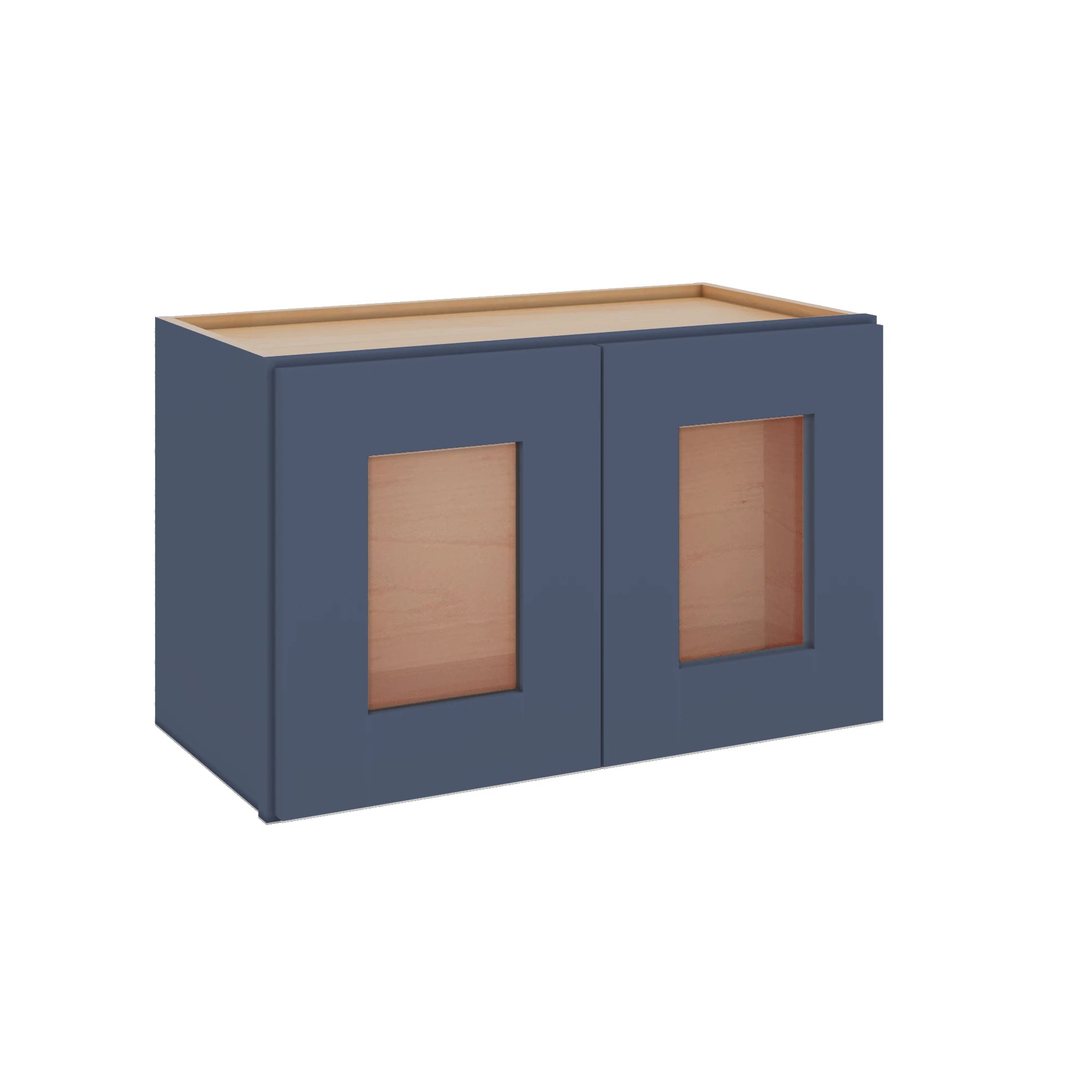 Modernform Cabinet Signature Blue 27" W X 15" H X 12" D Double Glass Door Wall Cabinet