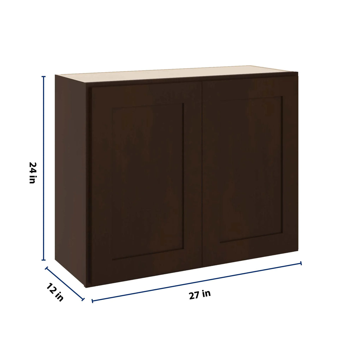 CNC Luxor 5-Piece Espresso 27" W X 24" H Double Door Wall Cabinet