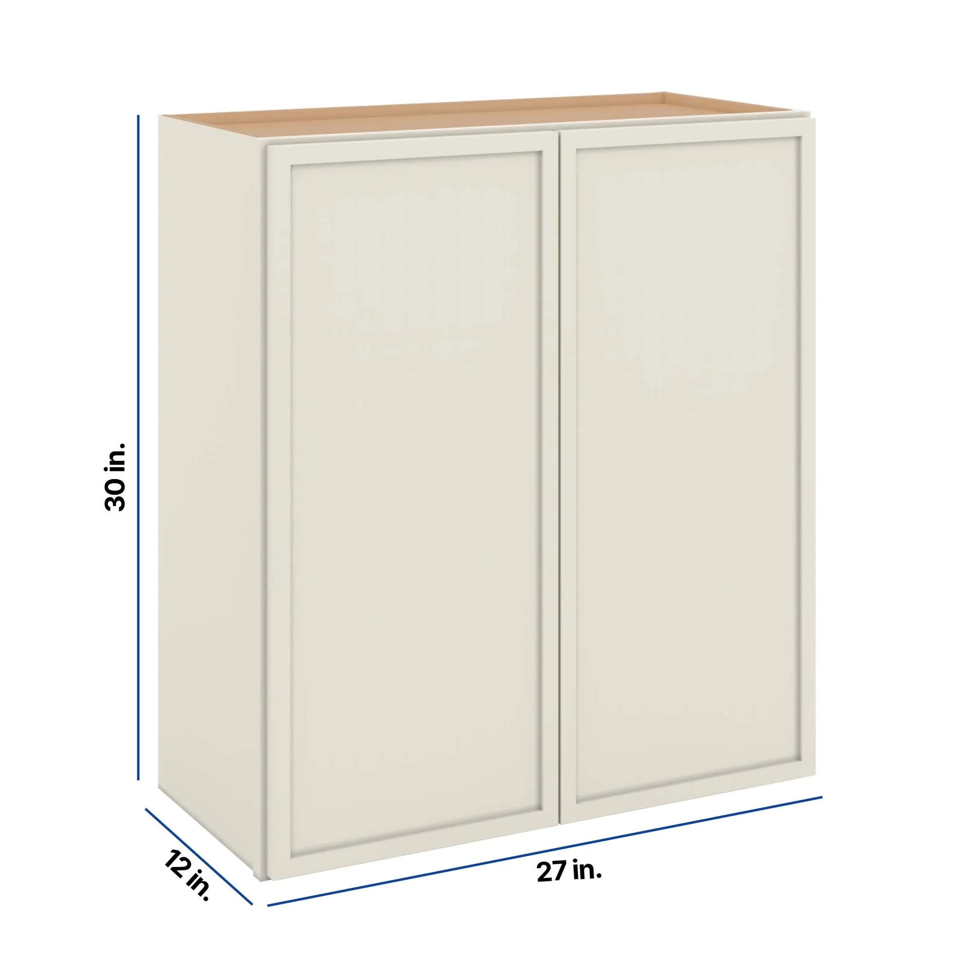 Modernform Cabinet Slim Dove White 27" W X 30" H X 12" D Double Door Wall Cabinet
