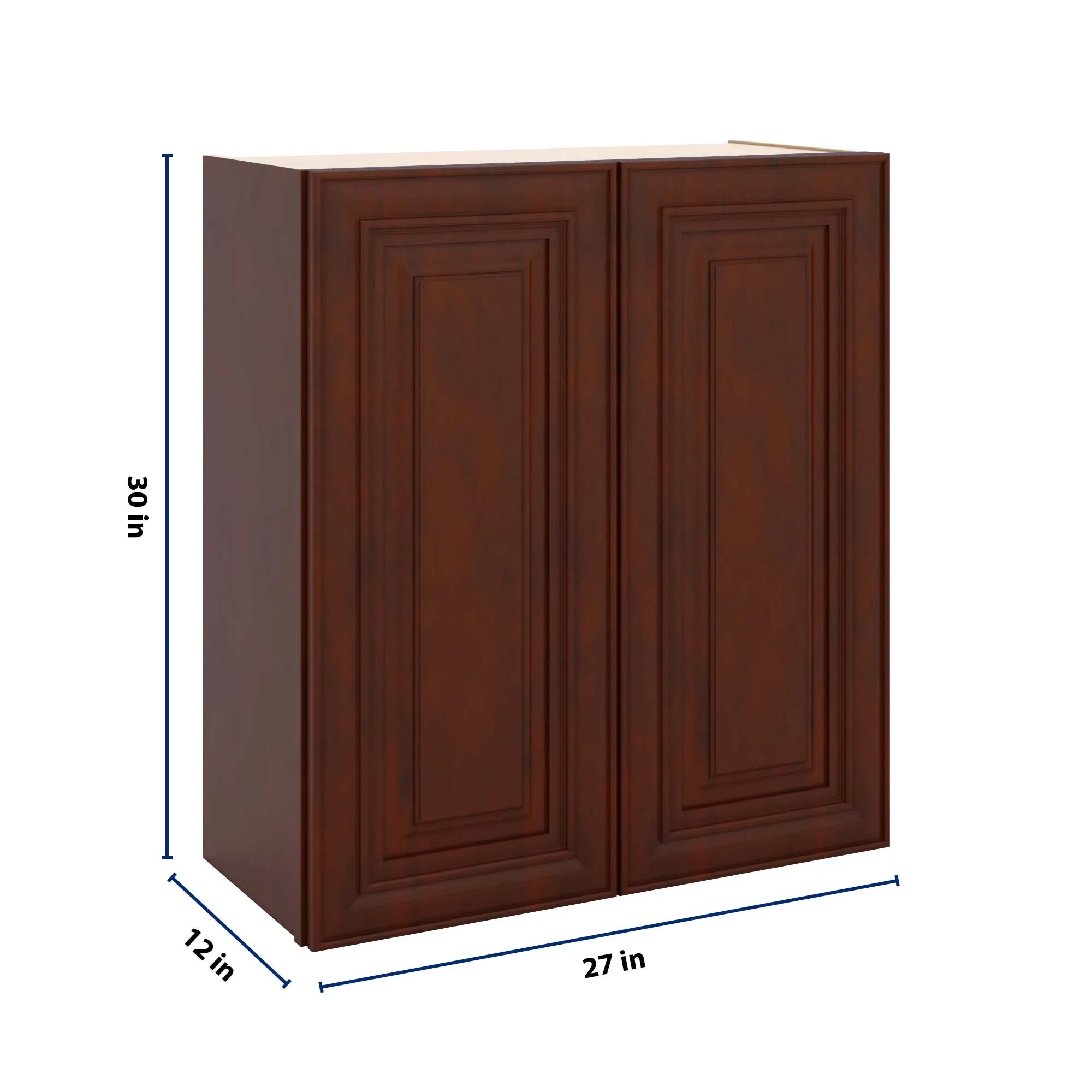 J&K Mahogany J5 Double Door Wall Cabinet - 27" W x 30" H