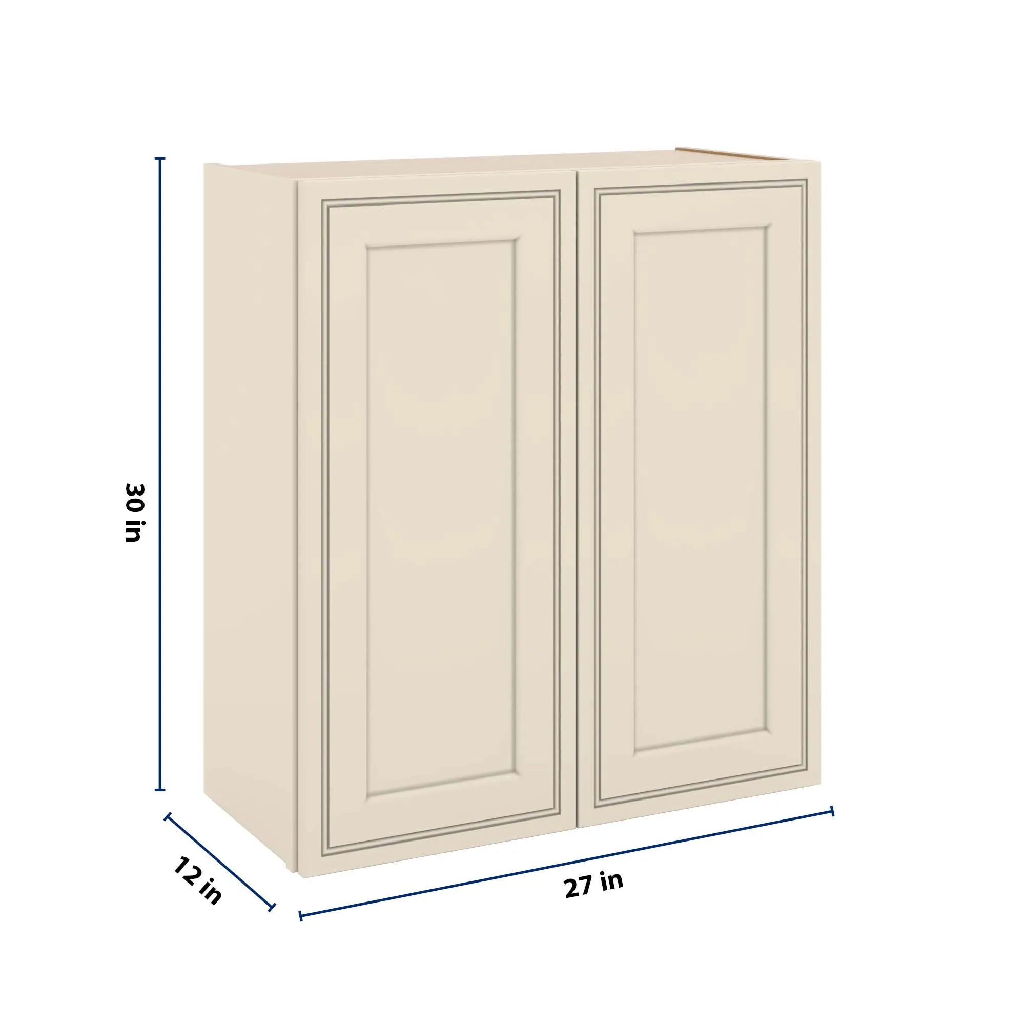 J&K Pearl Glazed H9 Double Door Wall Cabinet - 27" W x 30" H