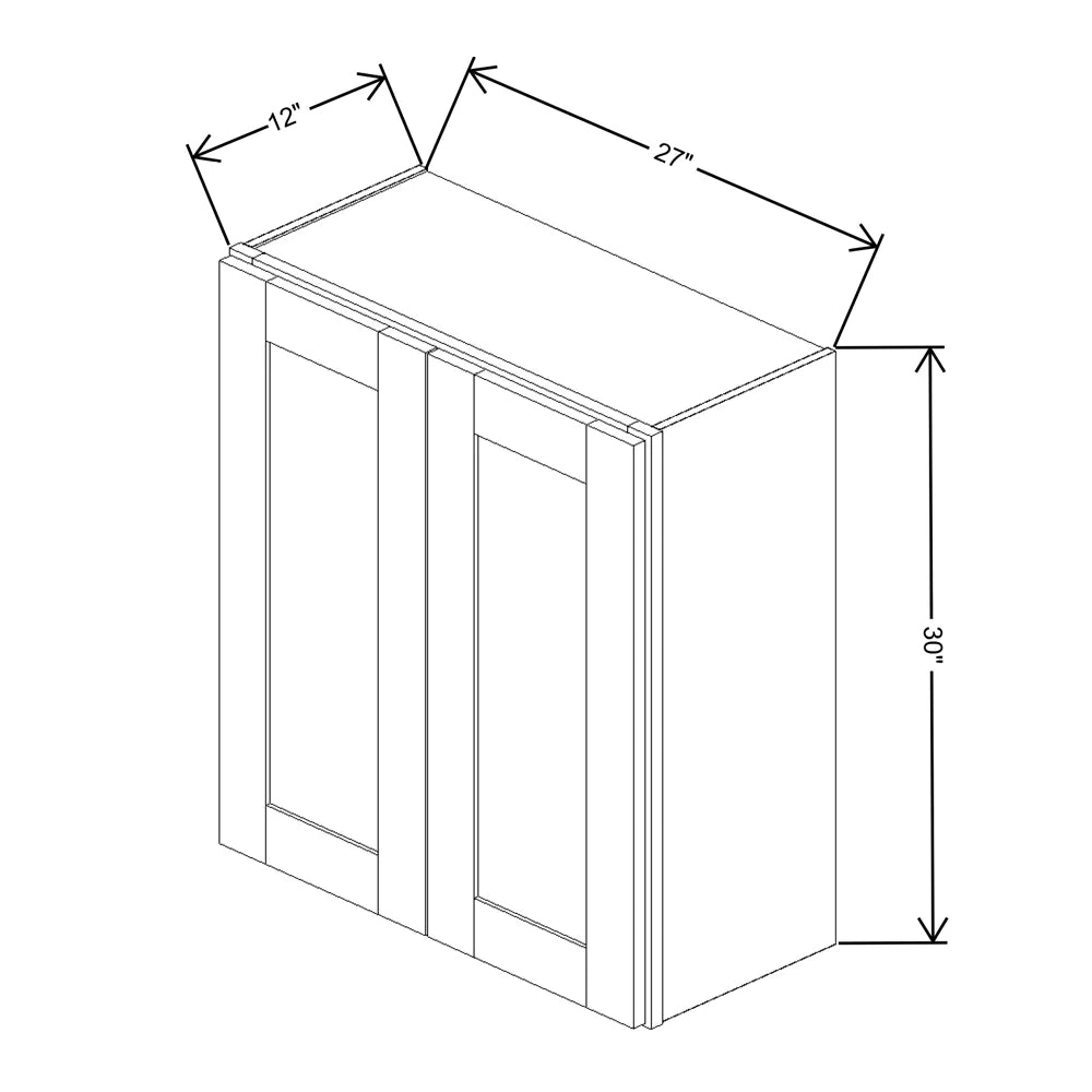 Fabuwood Allure Fusion Timber 27" W X 30" H X 12" D Double Door Wall Cabinet