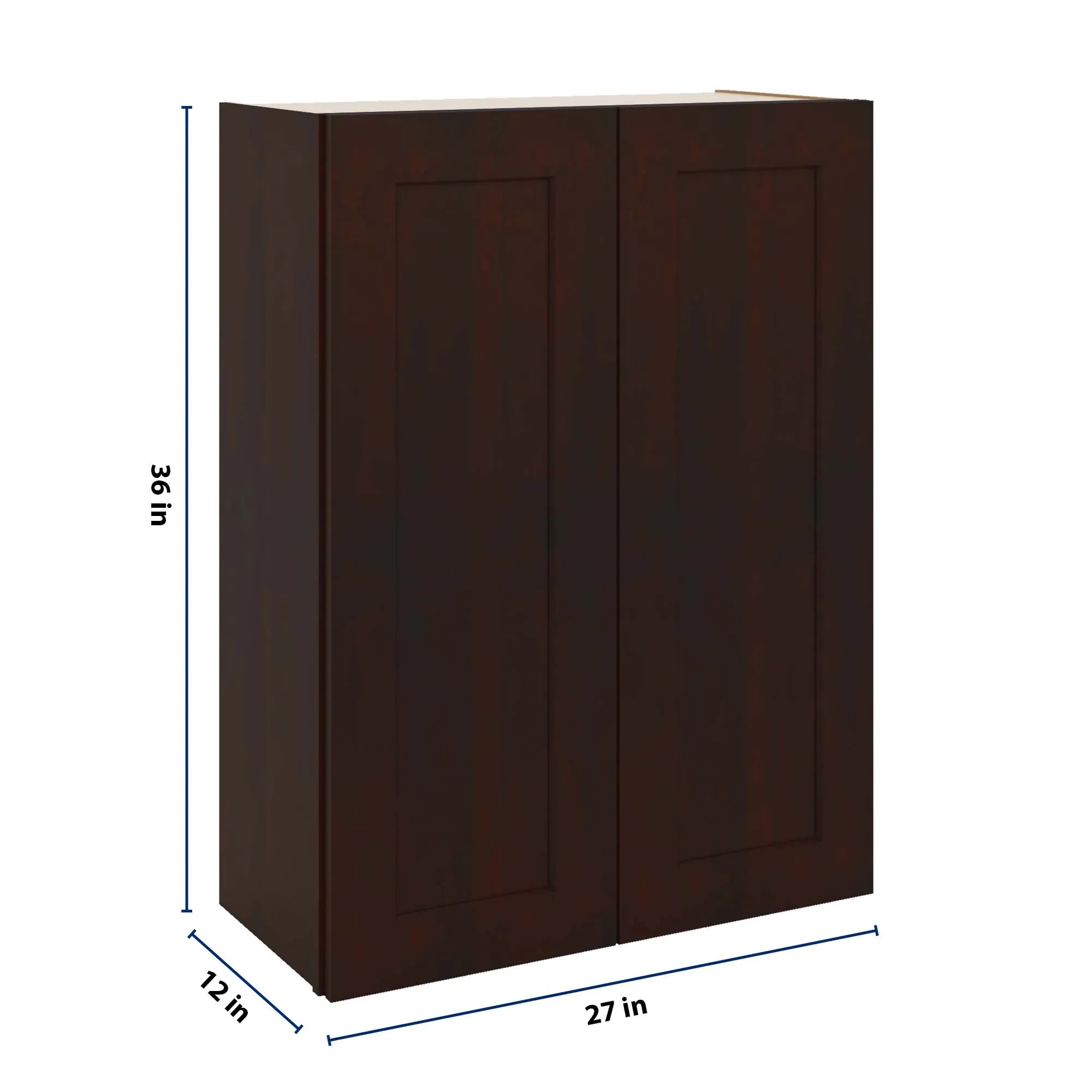 J&K Java Coffee S1 Double Door Wall Cabinet - 27" W x 36" H