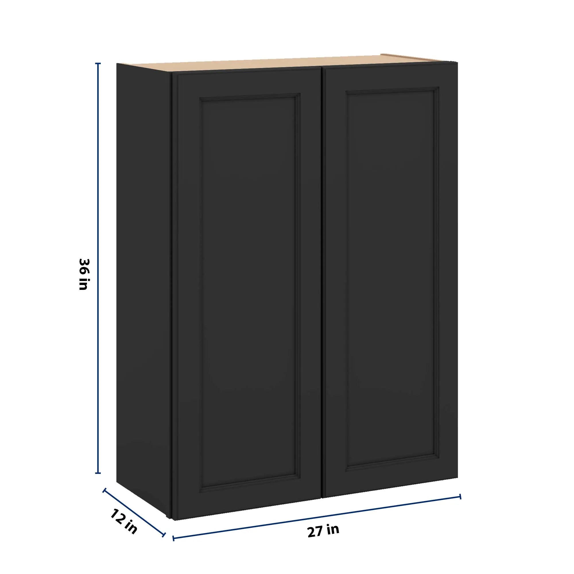 J&K Charcoal E2 Double Door Wall Cabinet - 27" W x 36" H